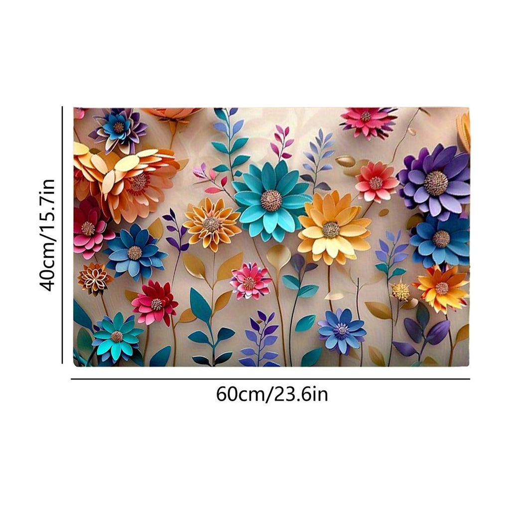 Sruoe Summer Carnival Printed Floor Mat, 15.74"x23.62", Water Absorbent Non Slip Doormat, Flannel Entryway Bathroom Kitchen Household Decor Rug