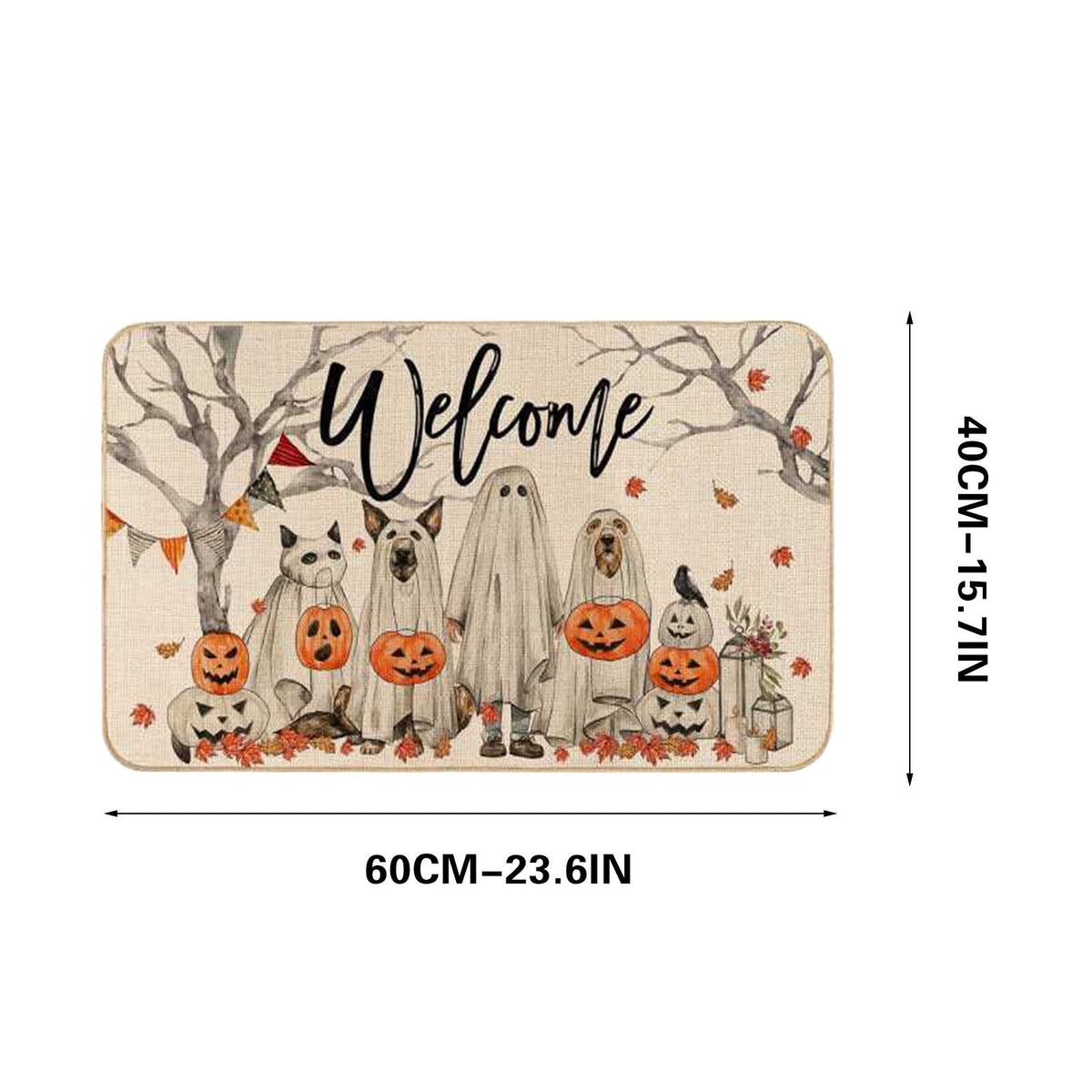 Stijggn Halloween Kitchen Rugs Halloween Mat Halloween Decorations Doormat, Welcome Mats for Front Door,Spooky Outdoor Mats for Front Door, Living Room, Bedroom, K-ids' Room