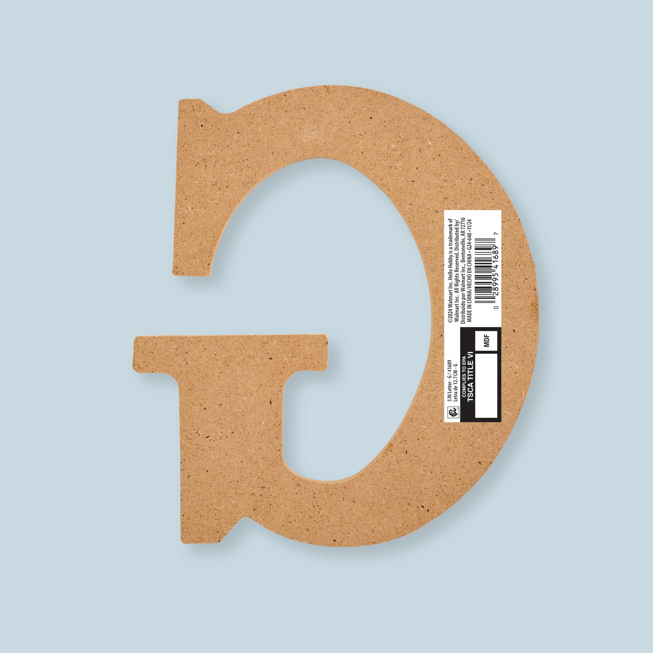 Plaid Unfinished Wood MDF 5" Letter for DIY Arts and Crafts, A