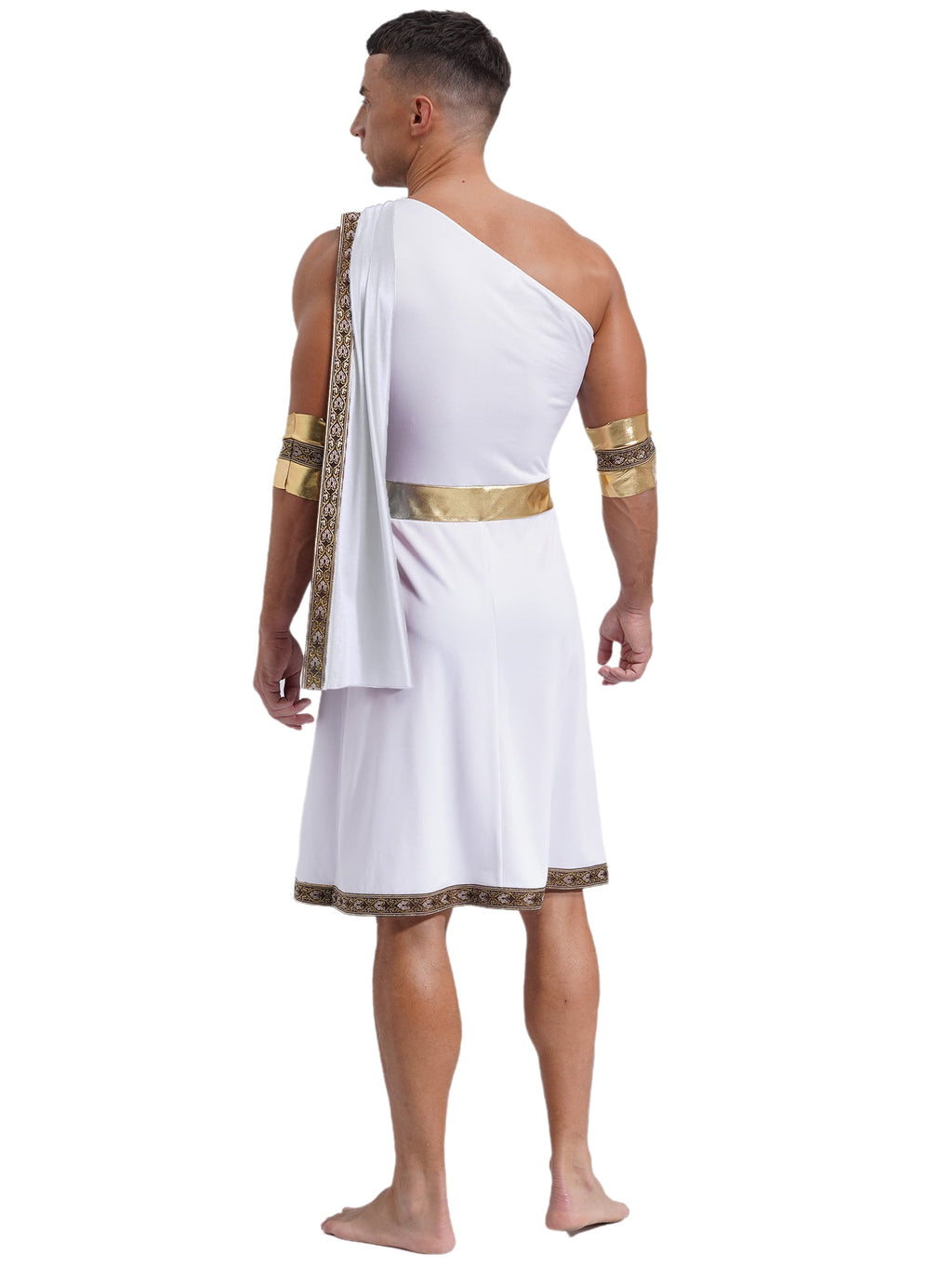 YiZYiF Mens Halloween Ancient Greek Cosplay Costume Roman Toga Caesar Party Fancy Dress Up Set Black S
