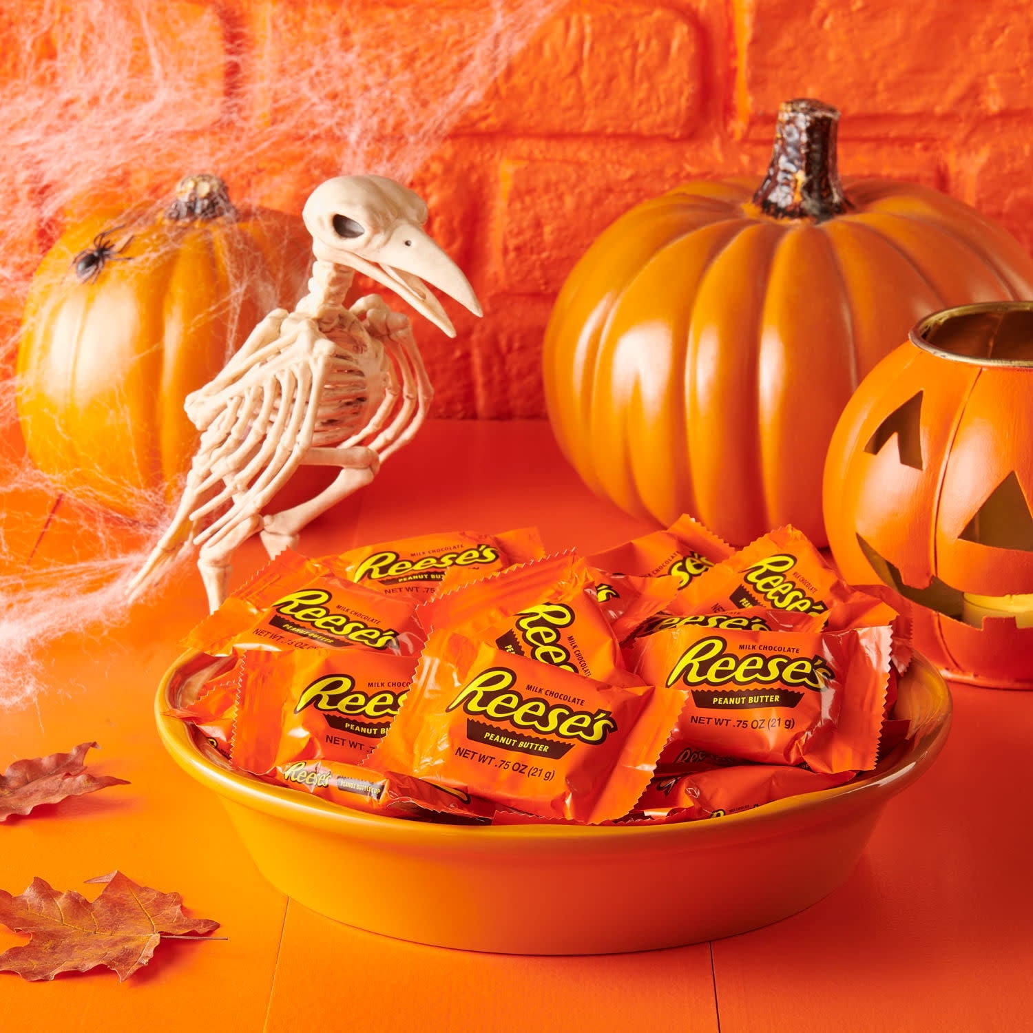 (3 pack) Reese's Milk Chocolate Snack Size Peanut Butter Cups, Halloween Candy Bag, 10.5 oz