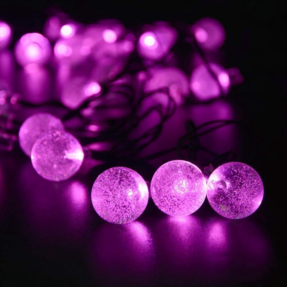 LINLIN Solar Crystal Ball String Lights,Waterproof LED Bubble Globe Solar Fairy Lights 8 Mode Ball String Lights for Bistro Garden Yard Home Party Wedding Christmas Decoration