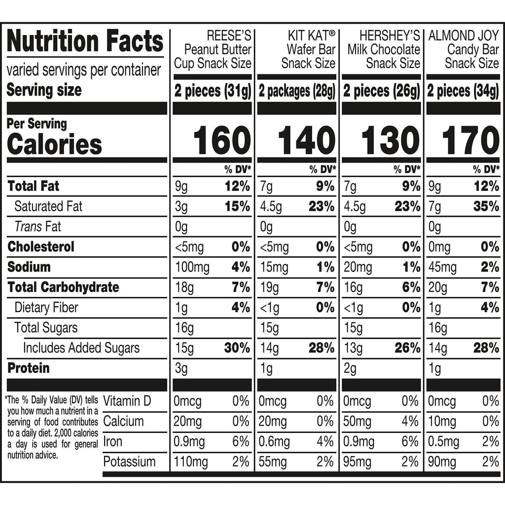 Hershey Assorted Chocolate, Halloween Candy Variety Bag, 13.13 oz (25 Pieces)