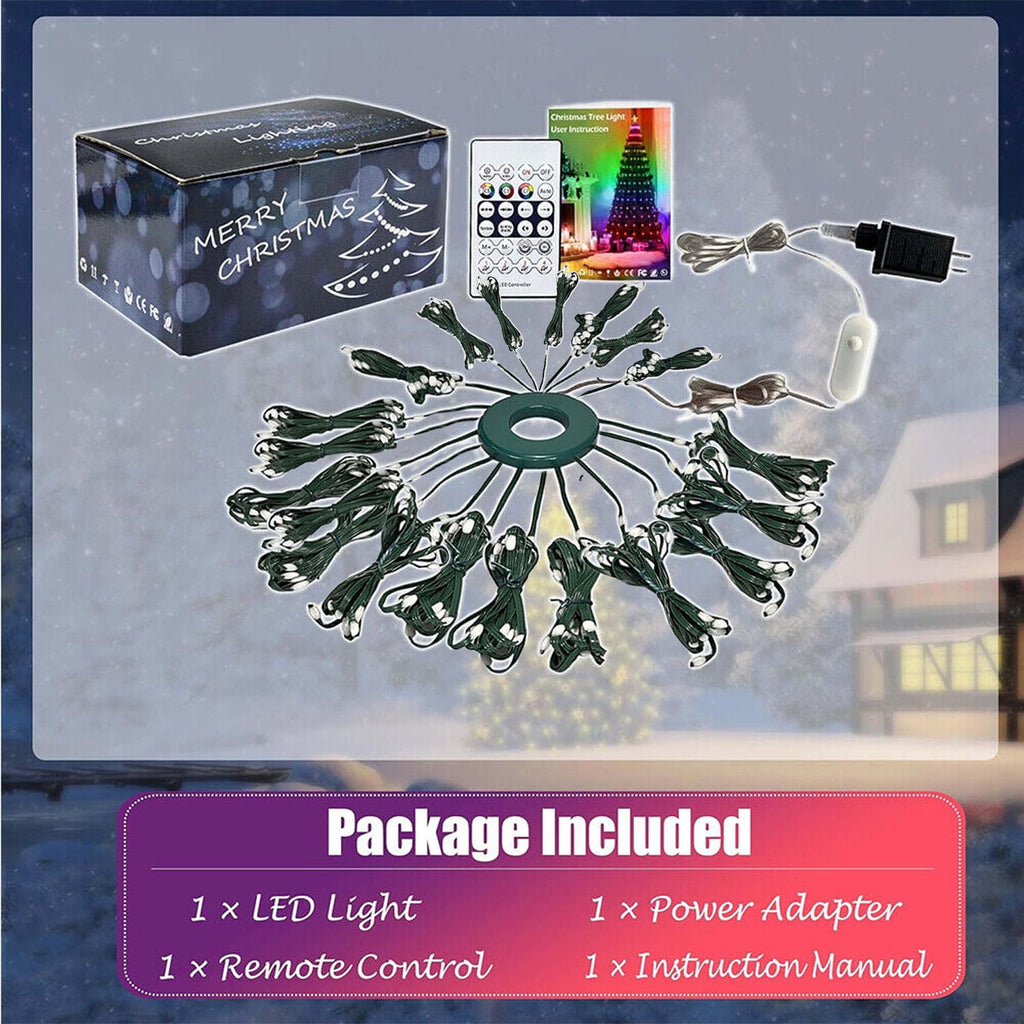 ASTRAEA 6.5FT Smart Christmas Tree Lights, 200LED RGB Color Changing String Lights Waterproof for Xmas Tree Decorations Indoor Outdoor, Multicolor