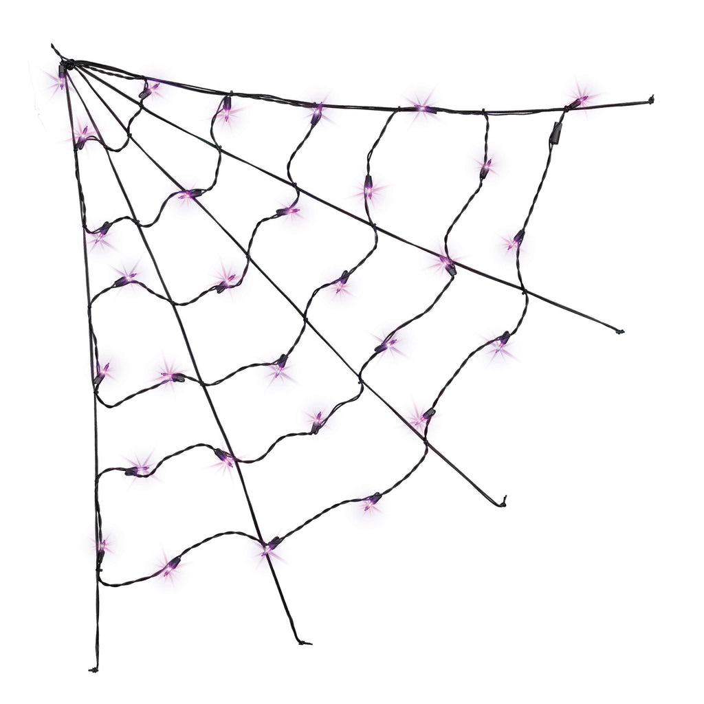 Indoor/Outdoor 30-Count LED Corner Web Lights, Multicolor, 30" x 30", Halloween by Way To Celebrate