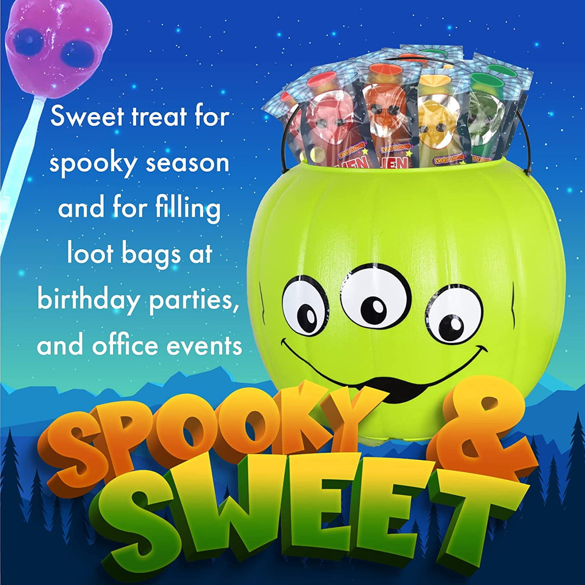 Fusion Select Alien Halloween Lollipops - 60 Count