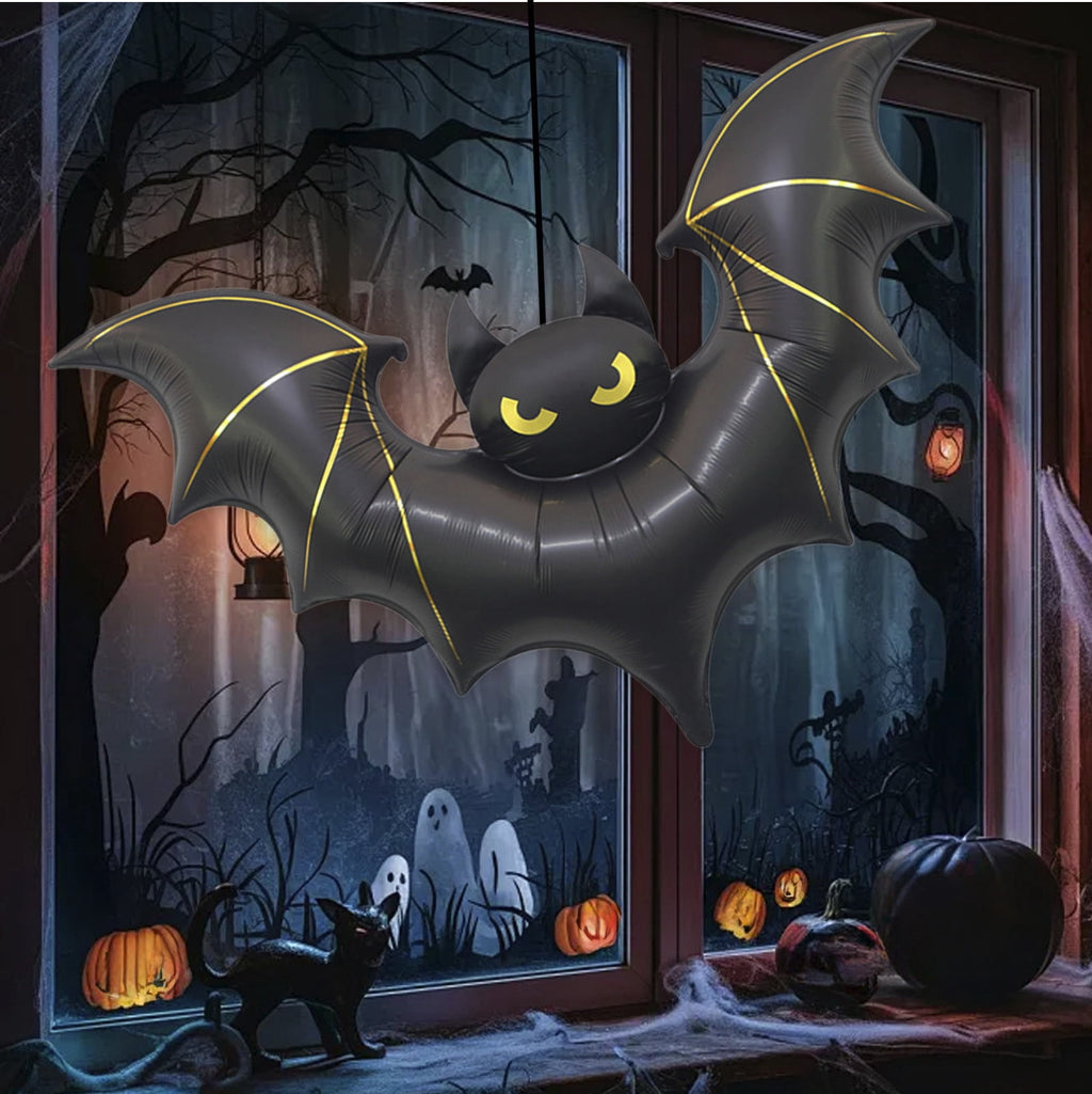 YSGFHGJW Large Halloween Bat Mylar Balloons - Spooky 59 Big Halloween Decor for Indoor, Outdoor, Party, Garden, Lawn Decorations