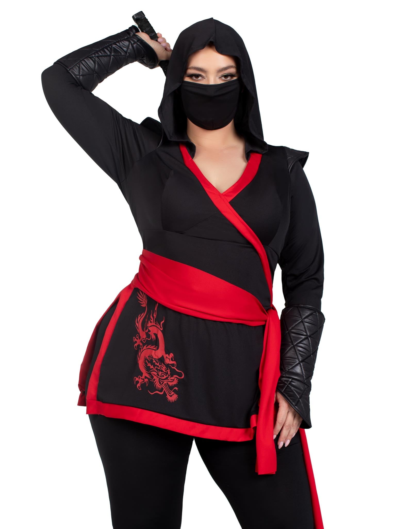 Leg Avenue Women's Plus Size Black Ninja Assassin Costume