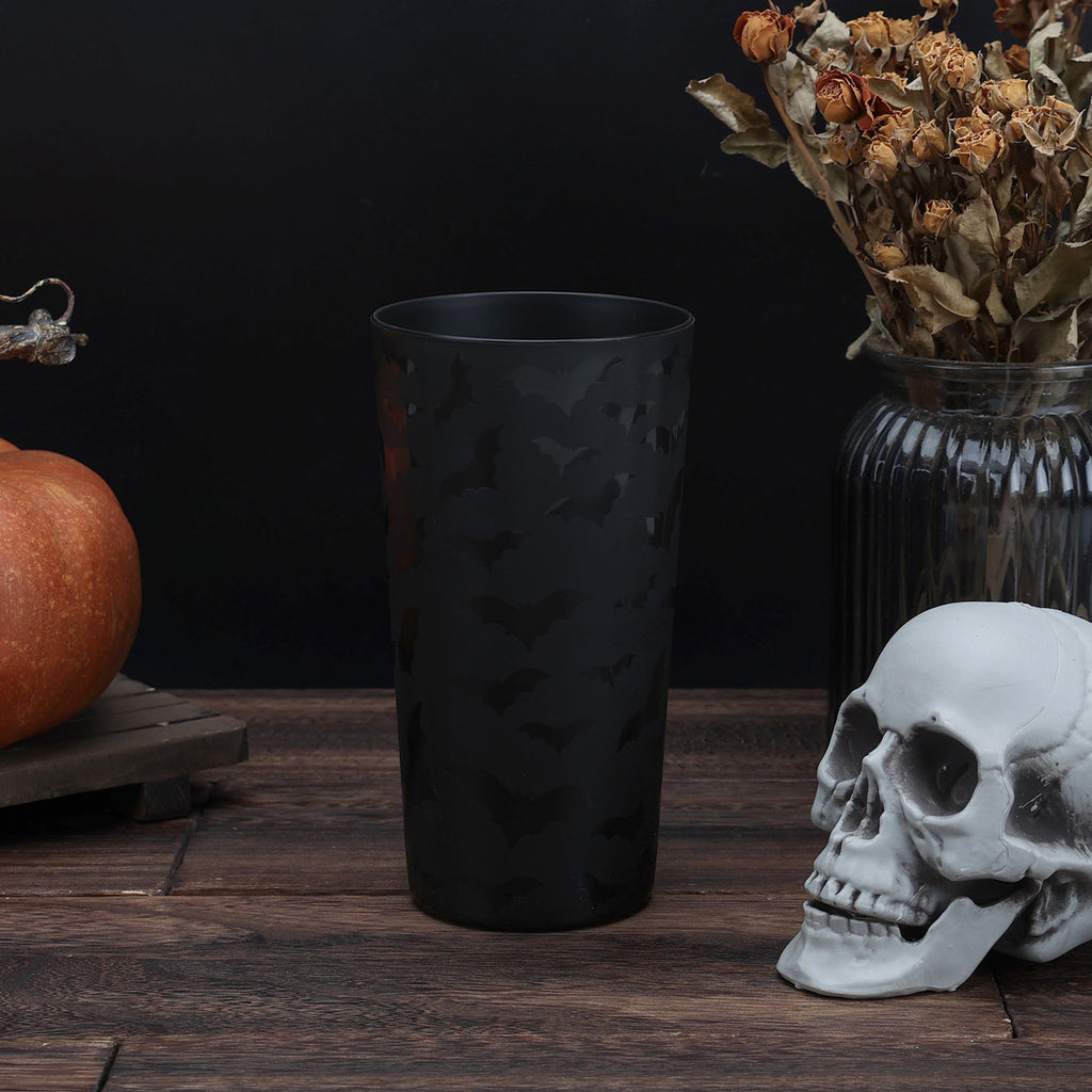 Mainstays 26 Ounce Round Plastic Etched Bat Tumbler, Black