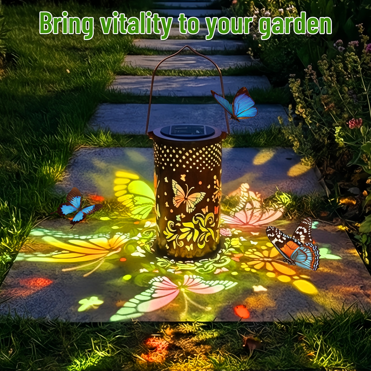 Colorful Solar Lanterns IP65 Outdoor Waterproof, Mother's Day Gifts for Women Mom Grandma - LED Colorful Sunflower Solar Lights Metal Hanging Lantern for Patio Yard Porch
