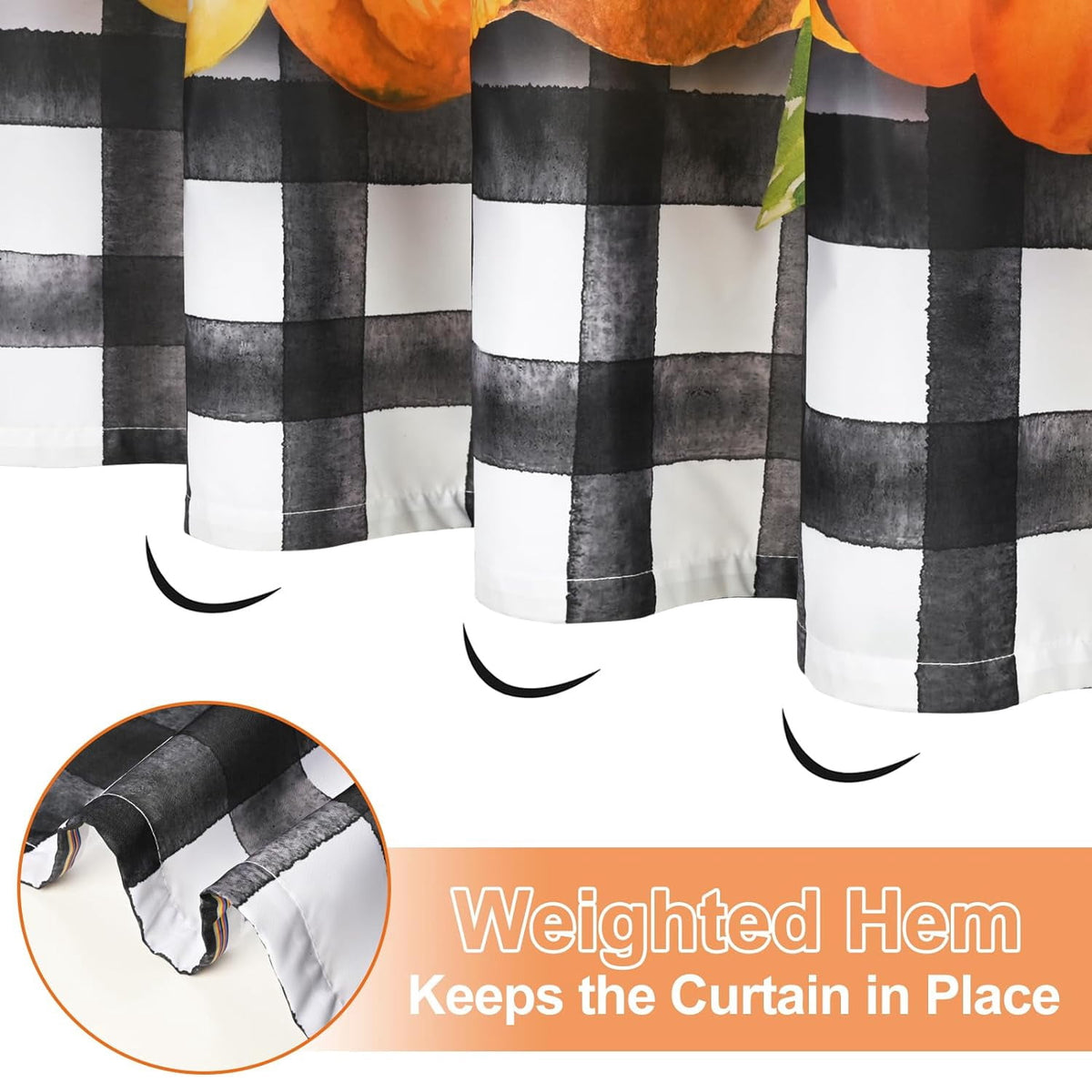 FRAMICS 16-Piece Fall Shower Curtain Sets with Rugs, Maple Leaves Pumpkin Bathroom Sets, Waterproof Fabric Bathroom Curtain Decor with Hooks