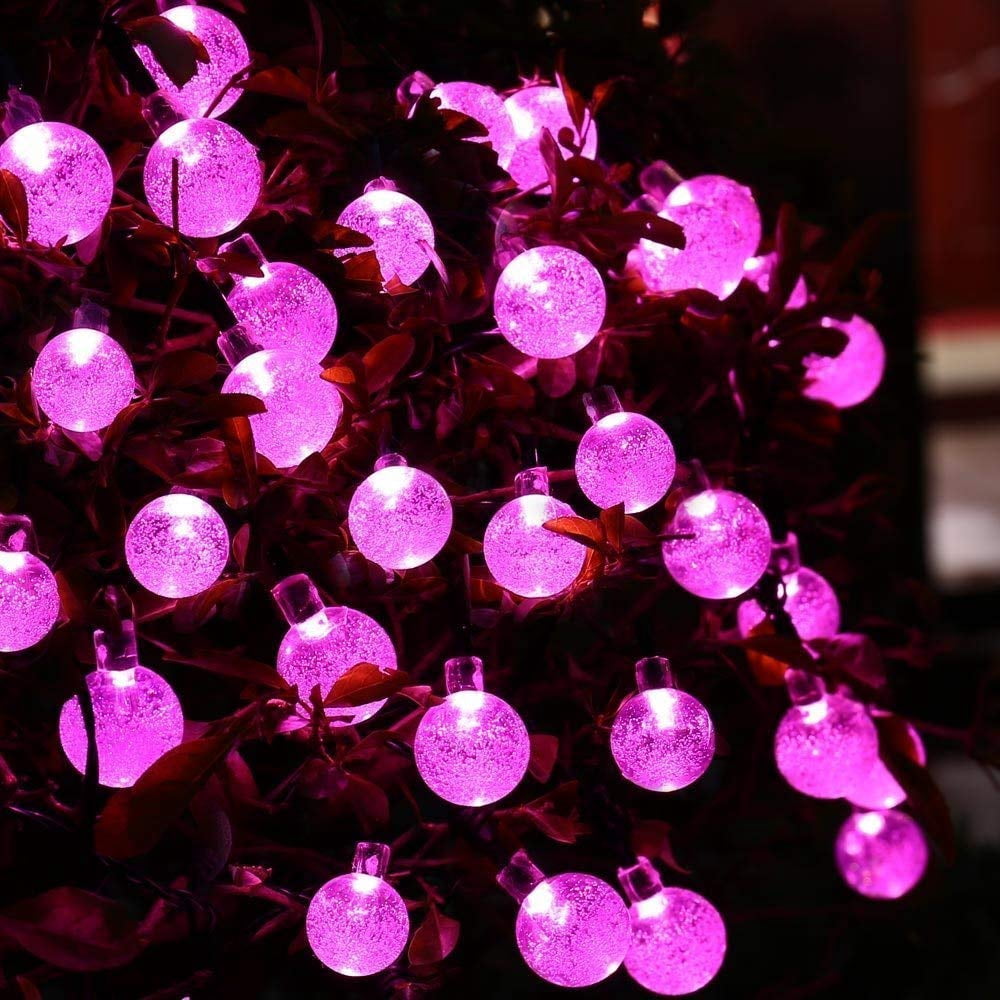 LINLIN Solar Crystal Ball String Lights,Waterproof LED Bubble Globe Solar Fairy Lights 8 Mode Ball String Lights for Bistro Garden Yard Home Party Wedding Christmas Decoration