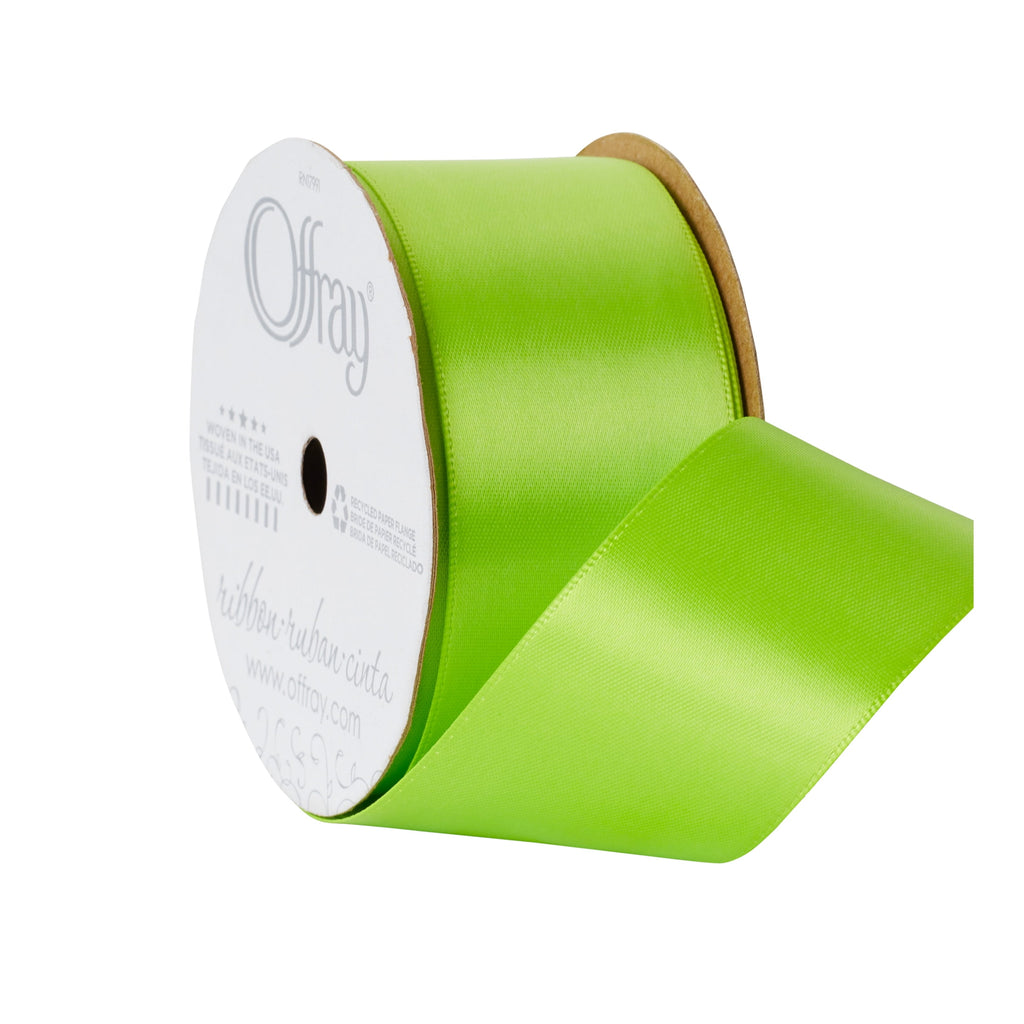 (2 pack) Offray Ribbon, Red 1 1/2 inch Double Face Satin Polyester Ribbon, 12 feet