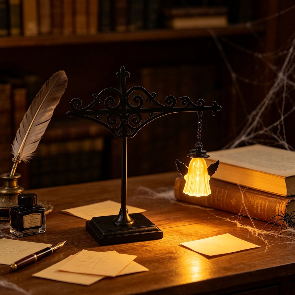 Nkmbld Halloween Bookshelf Lamp, Vintage Library Lantern Decorative Bookshelf Lighting, Hanging Ghost Lantern Book Shelf Light, Halloween Decorations Indoor