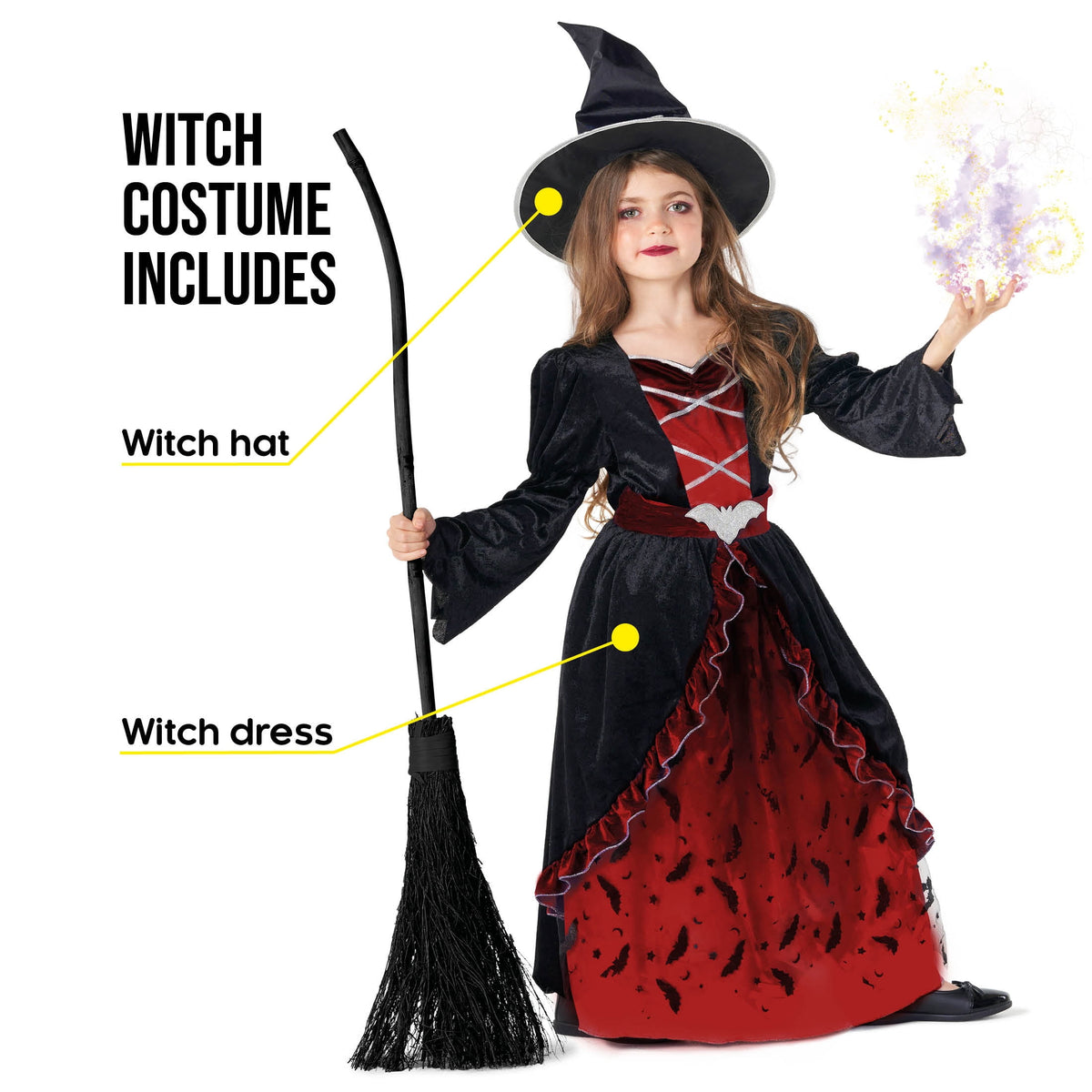 Morph Costumes Red Witch Costume For Girls Witch Costume Kids Halloween Witch Costumes For Girls Witch Costume Kids Girls M