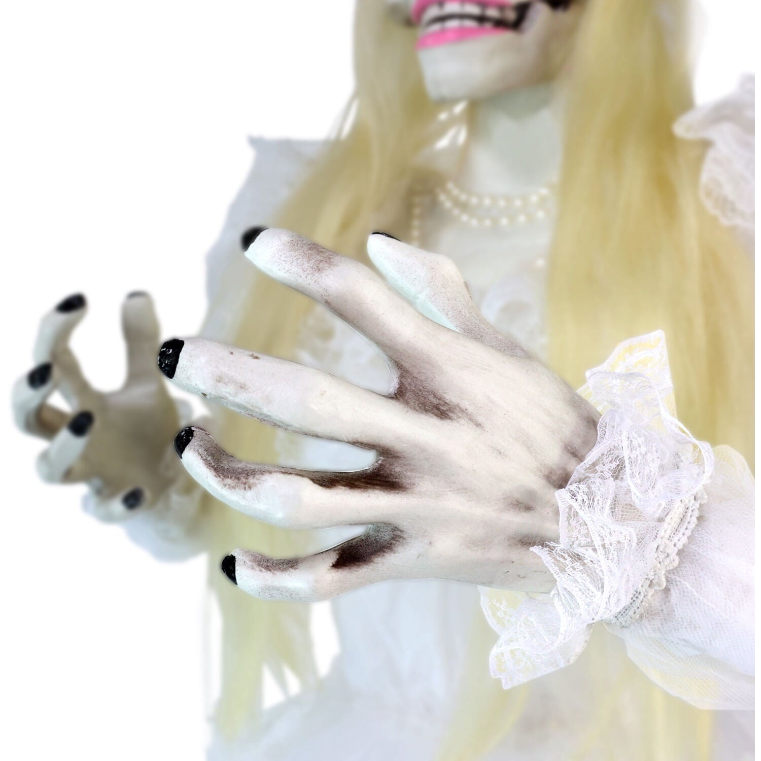 Haunted Hill Farm 5 ft Touch-Activated Animated Hanging Spinning Bride Halloween Animatronic, HHBRIDE-9HLSA