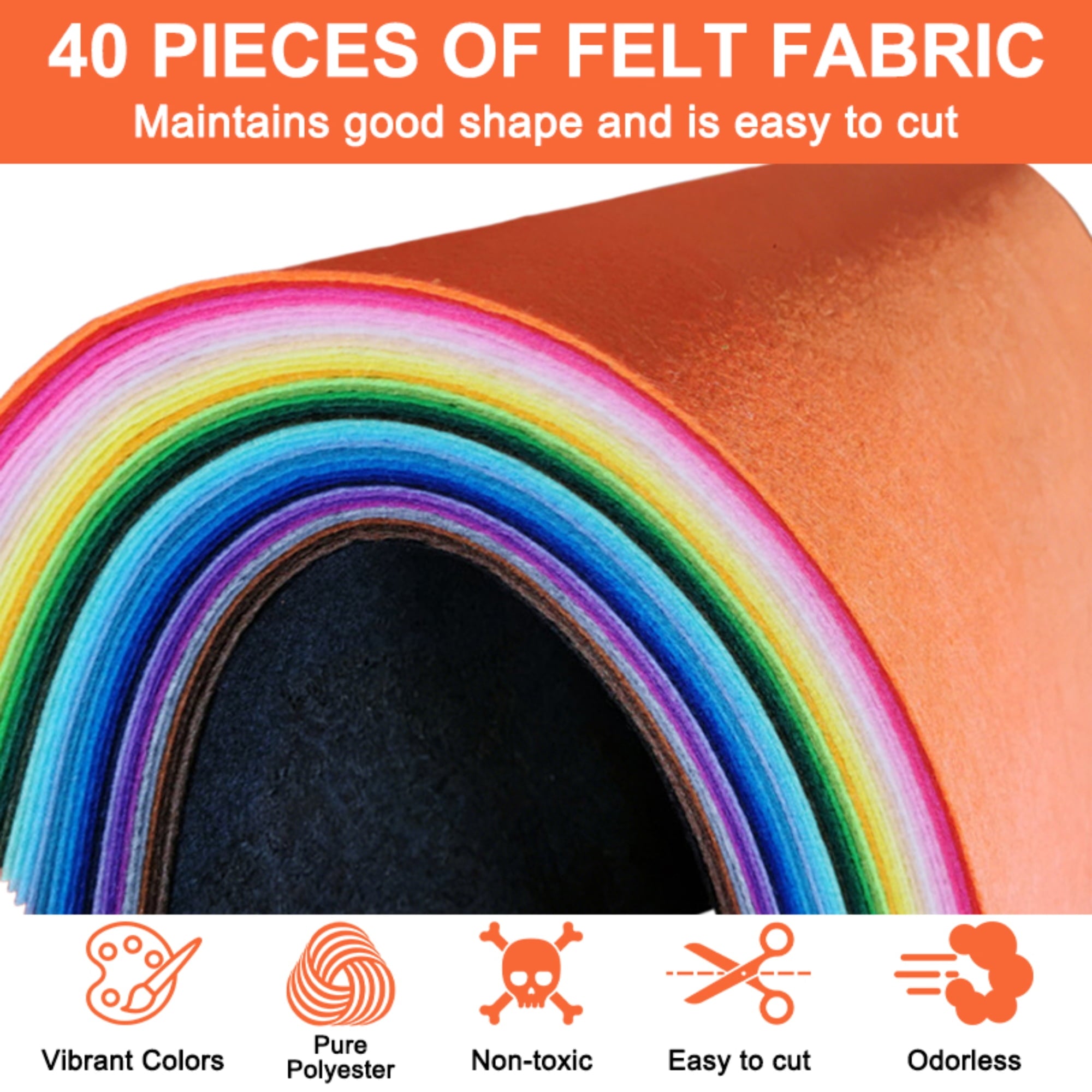Felt Sheets for Crafts 8x12 Inch, 120Pcs Assorted Color Soft Felt Fabric, Squares Non woven 1mm Thick, for DIY Sewing Craft Patchwork Decoration