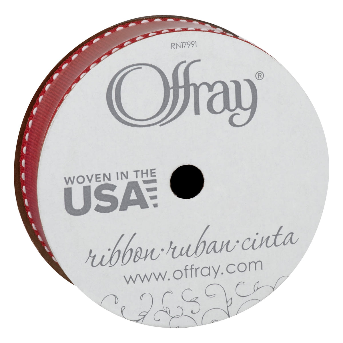 (3 pack) Offray Ribbon, Black and White 5/8 inch Grosgrain Polyester Ribbon, 9 feet