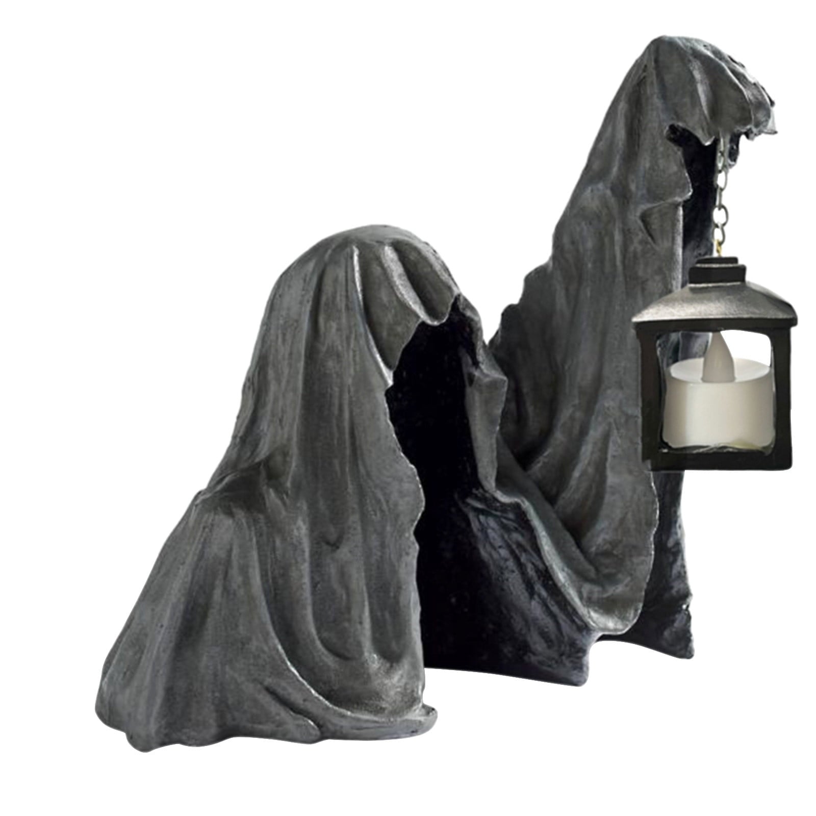 Fridja Hell's Messenger with Lantern, The Ghost Looking for Light Realistic Resin Ghost Sculpture for Halloween Home Garden Decoration Halloween Decorations