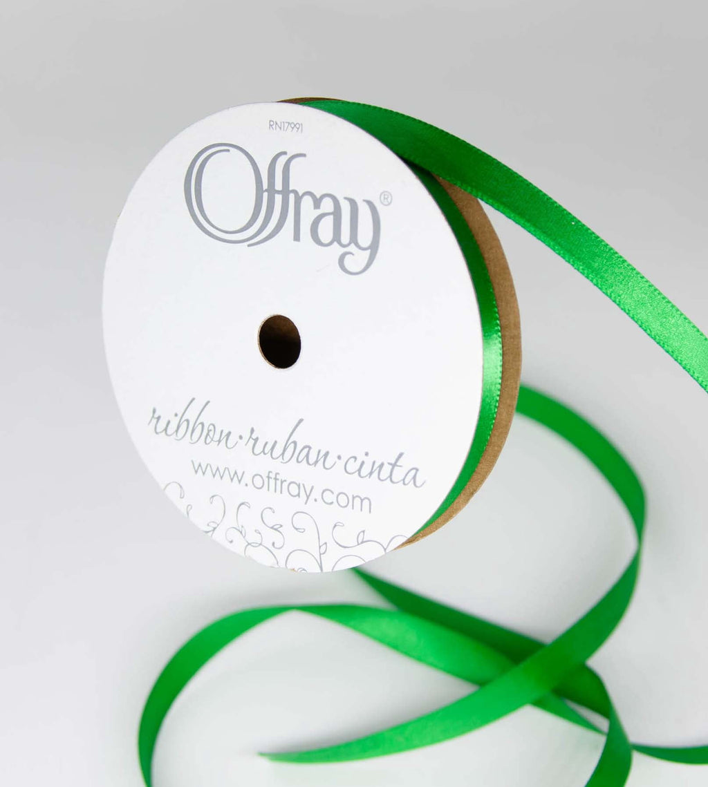 Offray Ribbon, Red Wine 3/8 inch Single Face Satin Polyester Ribbon, 18 feet