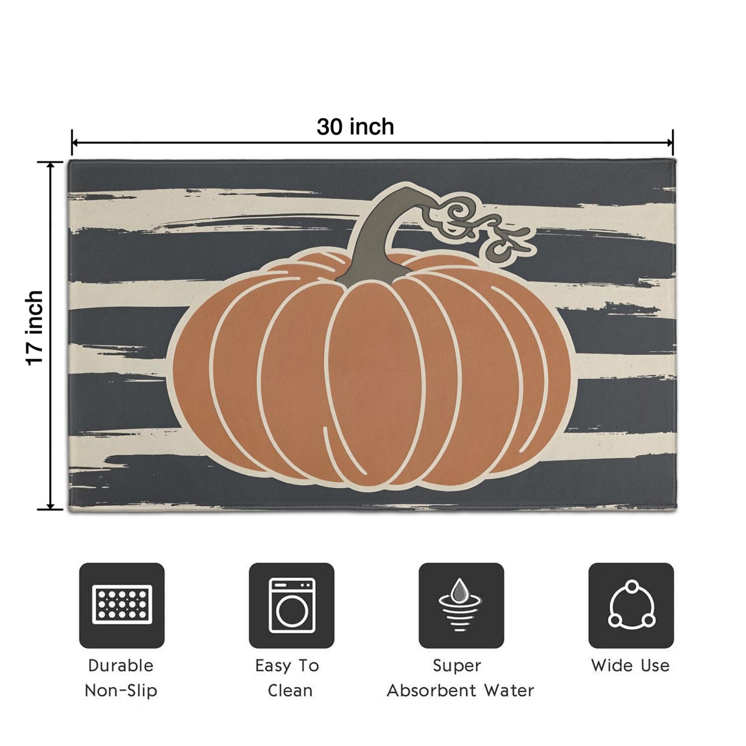 Happy Halloween Door Mat Decorations Spider Bat Doormat Plain the Indoor Door Mat/Outdoor Crystal Velvet 30x17 Inches