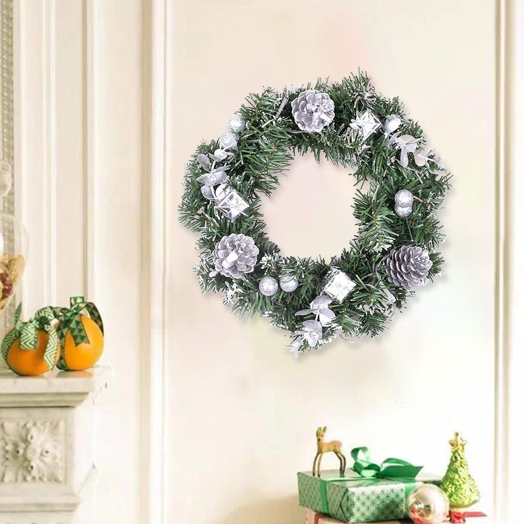Btomtd Diameter 8" Pumpkin Skull Wreath Halloween Decor Acrylic Round Disk Hanging Ornament with Garland for Front Door Window, B