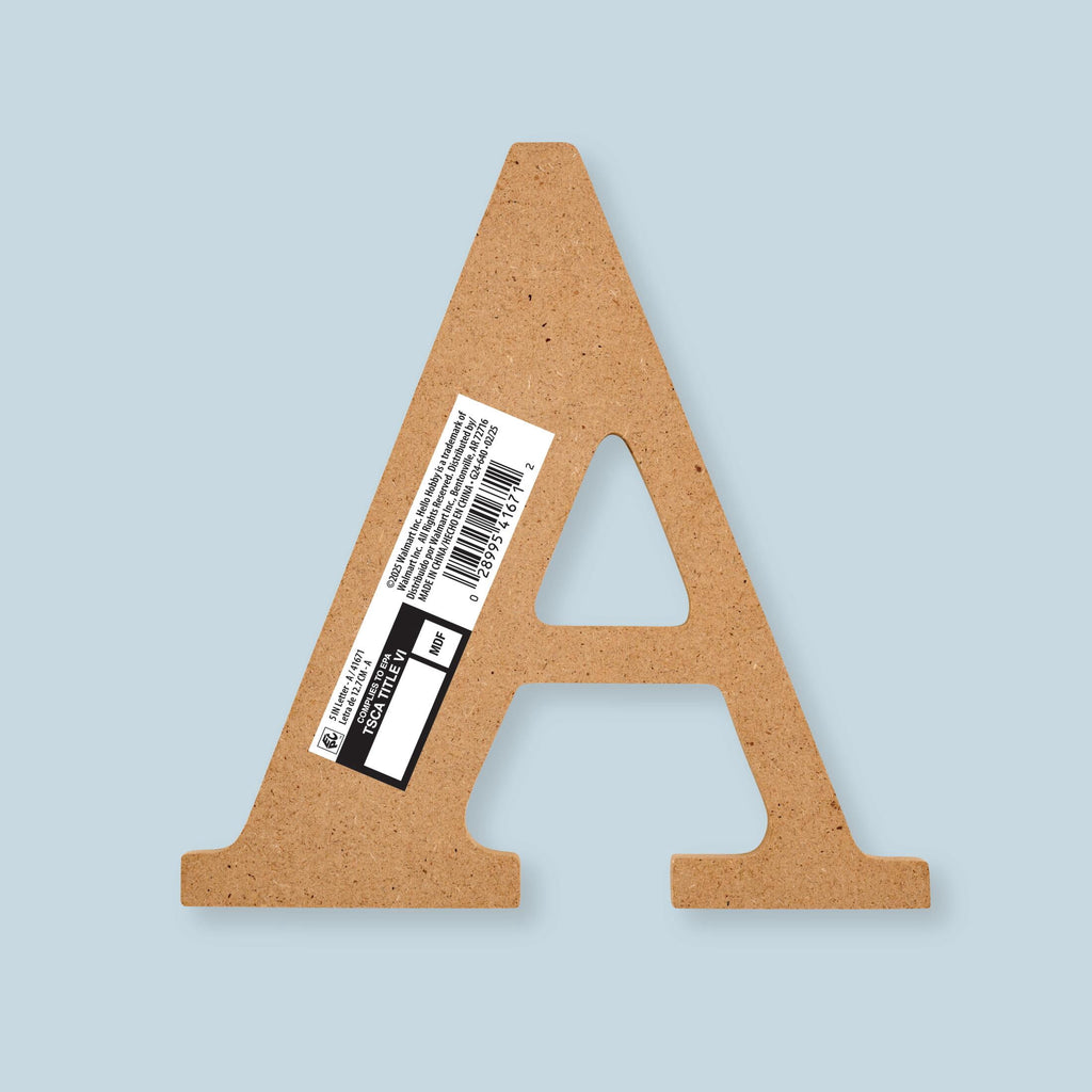 Plaid Unfinished Wood MDF 5" Letter for DIY Arts and Crafts, A