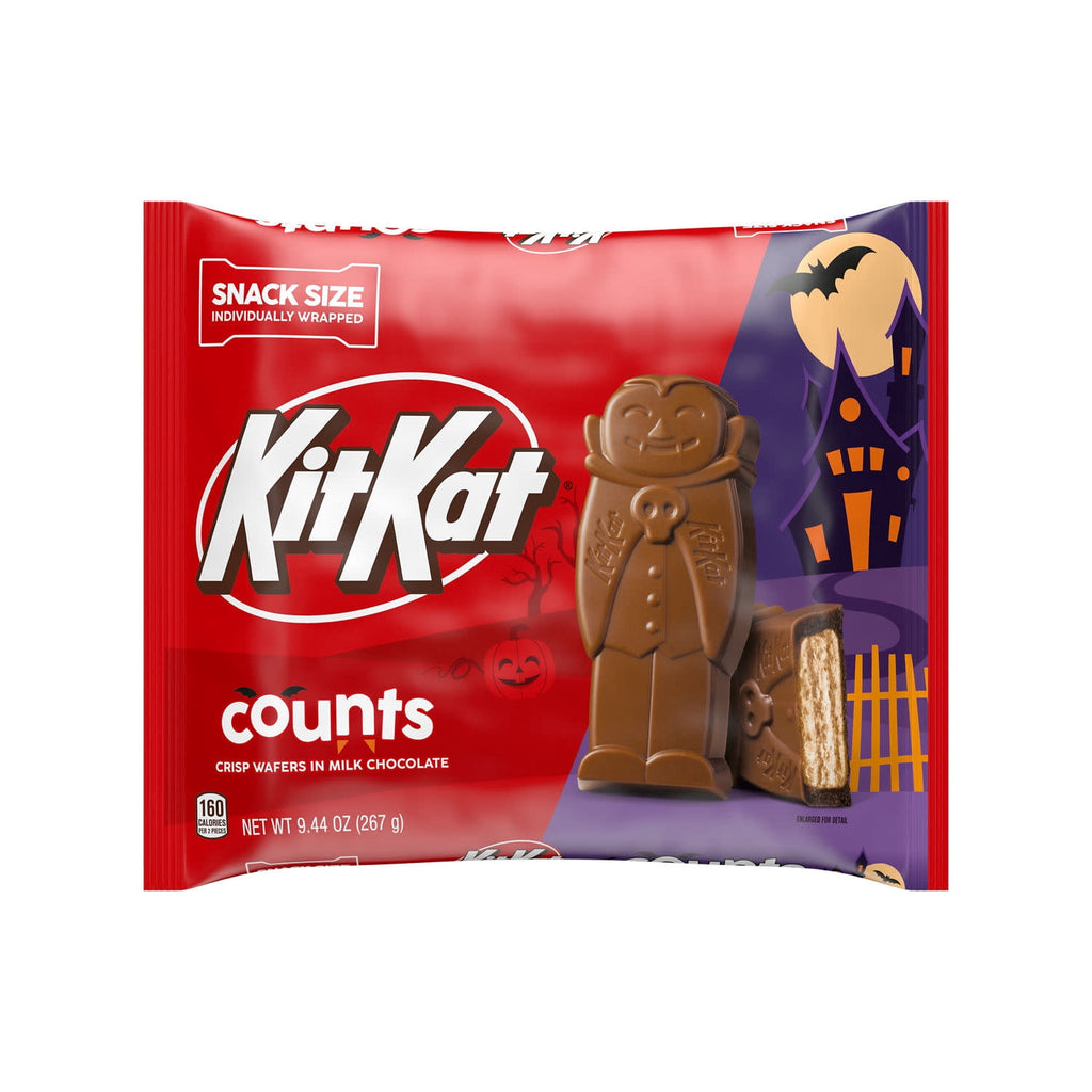 KIT KAT® Milk Chocolate Wafer Snack Size Counts, Halloween Candy Bag, 9.44 oz