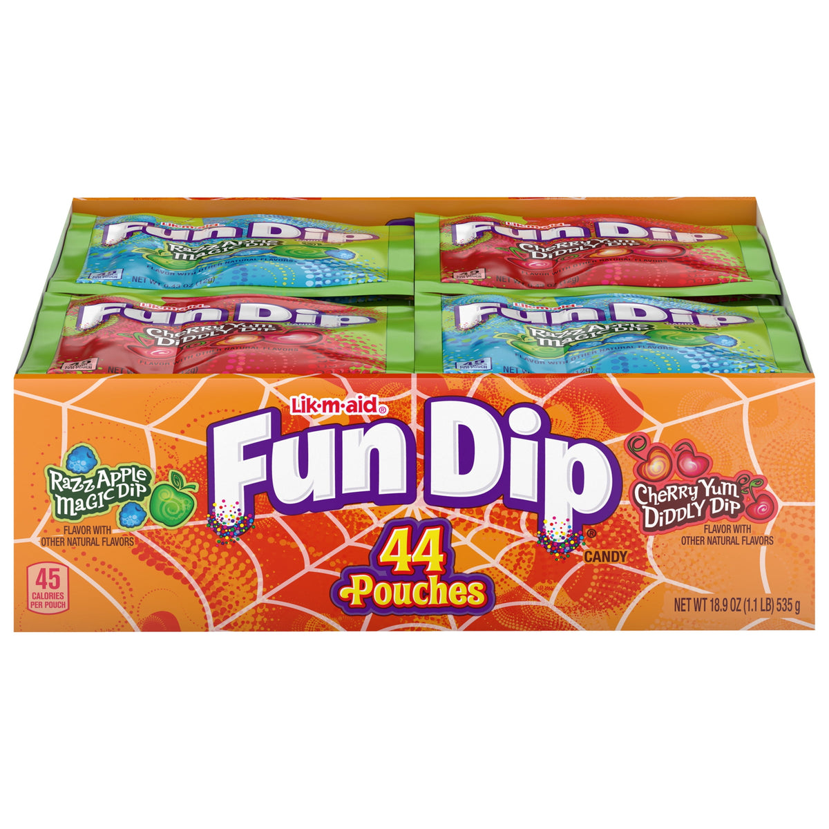 Fun Dip Halloween Razz Apple Magic Dip & Cherry Yum Diddly Dip Candy Pouches, 44 Count
