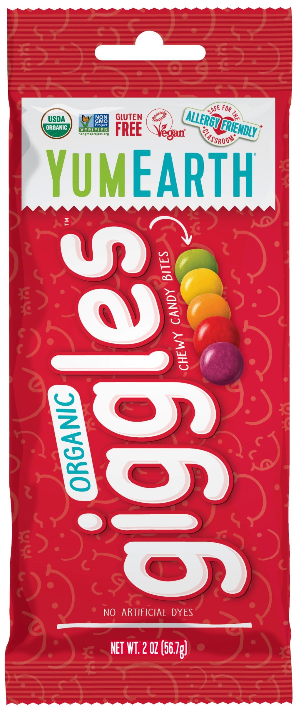 YumEarth Organic, Gluten-Free Fruit Flavor Giggles, 2 oz Bag