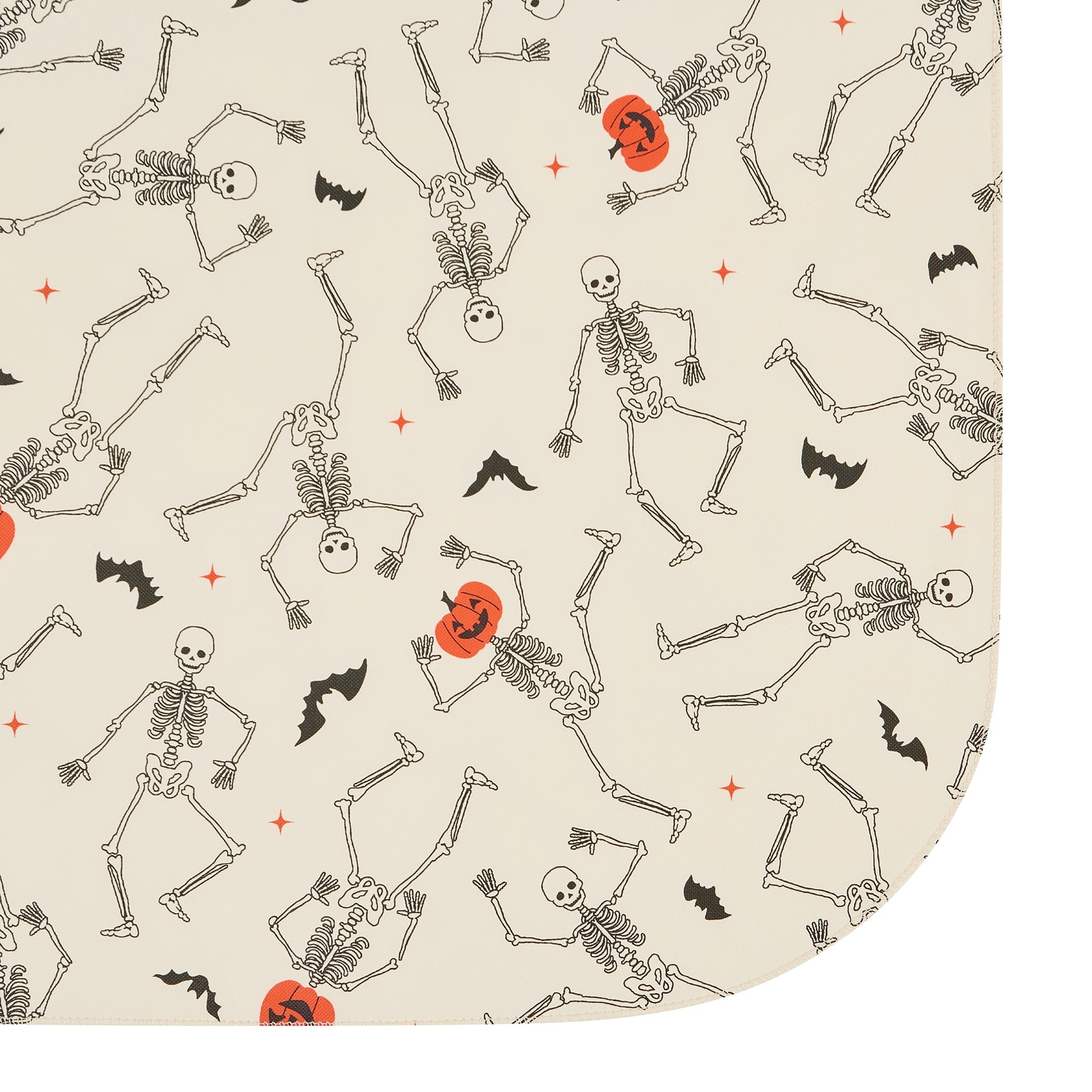 Way To Celebrate Halloween PEVA Tablecloth, For Table 60" x 84" - Skeleton Pumpkin Head Toss