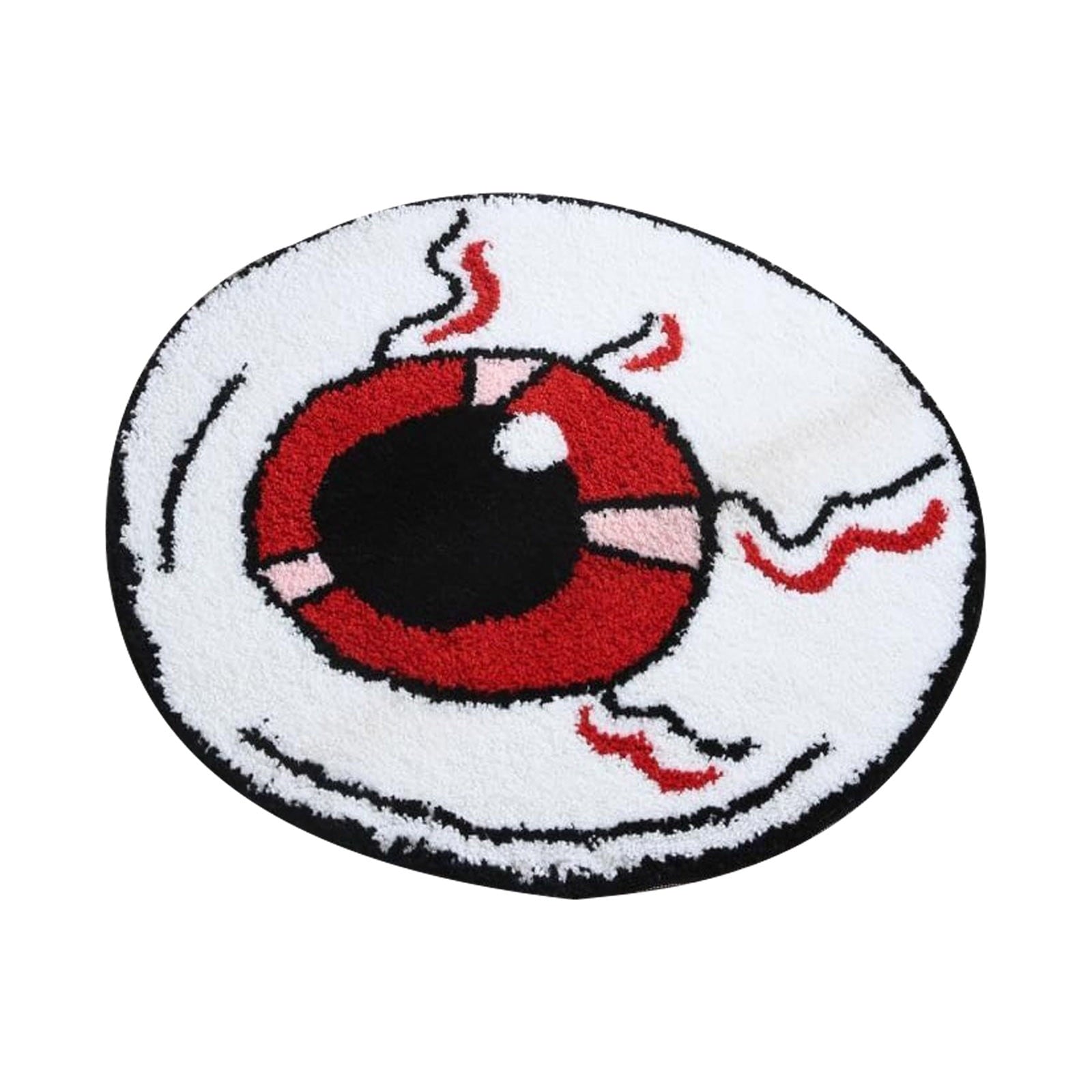 Fnochy Halloween Door Mat Bathroom Floor Mat Decorative Floor Mat Spider Web Eyeball Skull Ghost Halloween Decor Mat,23.6"X23.6" Clearance