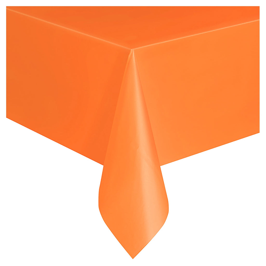 Way To Celebrate Rectangular Plastic Table Cover, Orange, 54 in x 108 in, 1 Count