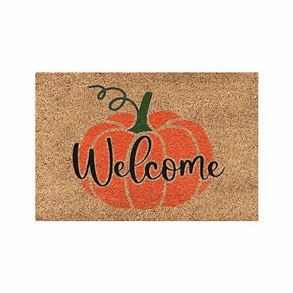 Jinswick Pumpkin Welcome Doormat Fall Indoor Outdoor Entrance Home Front Porch Rugs Halloween Housewarming Greetings Gift Decoration Supplies 20 x 32 Inches