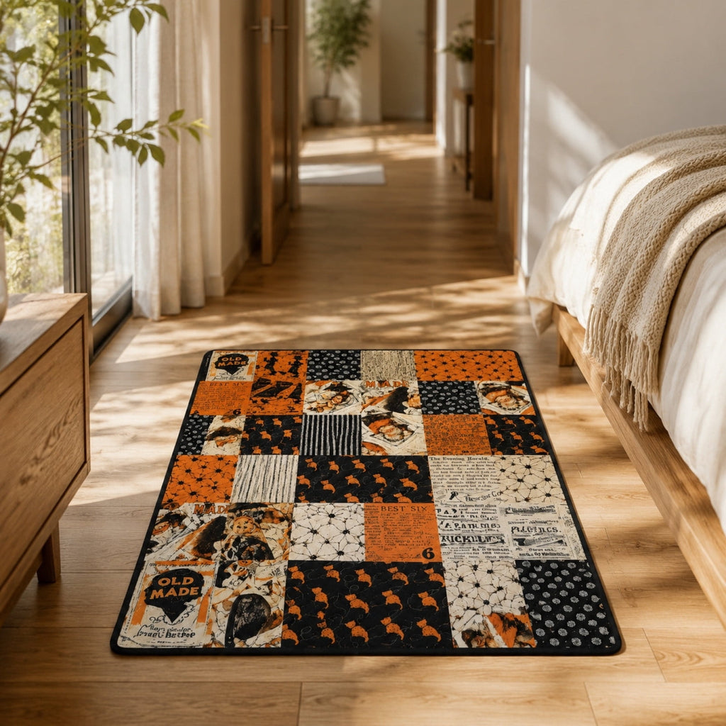 OutmaxHome Halloween Theme Cute Ghost Print Doormat, 15.8x23.6 Inch Non-Slip Absorbent Mat, Easy to Clean, for Front Door, Porch, Farmhouse