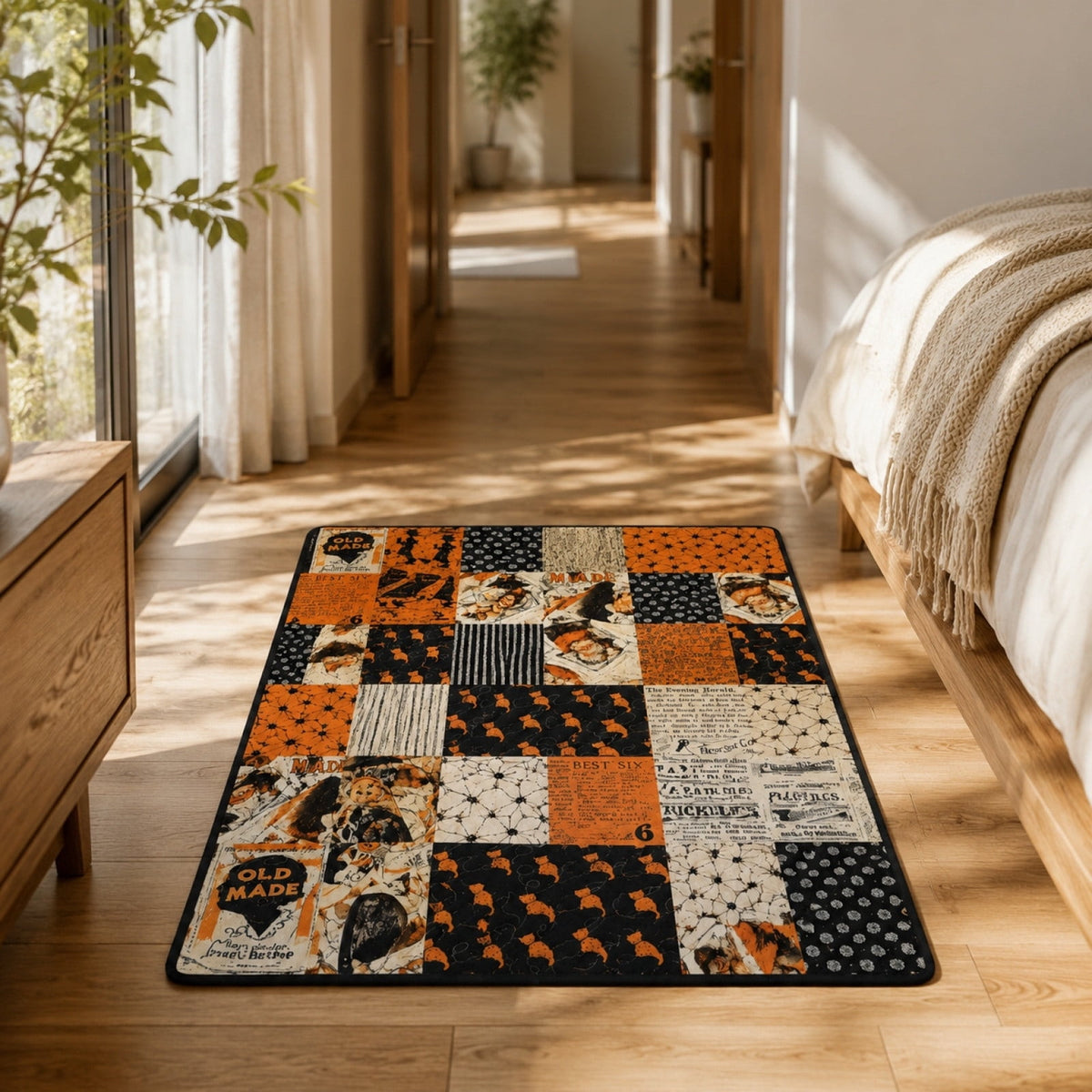 OutmaxHome Halloween Theme Cute Ghost Print Doormat, 15.8x23.6 Inch Non-Slip Absorbent Mat, Easy to Clean, for Front Door, Porch, Farmhouse