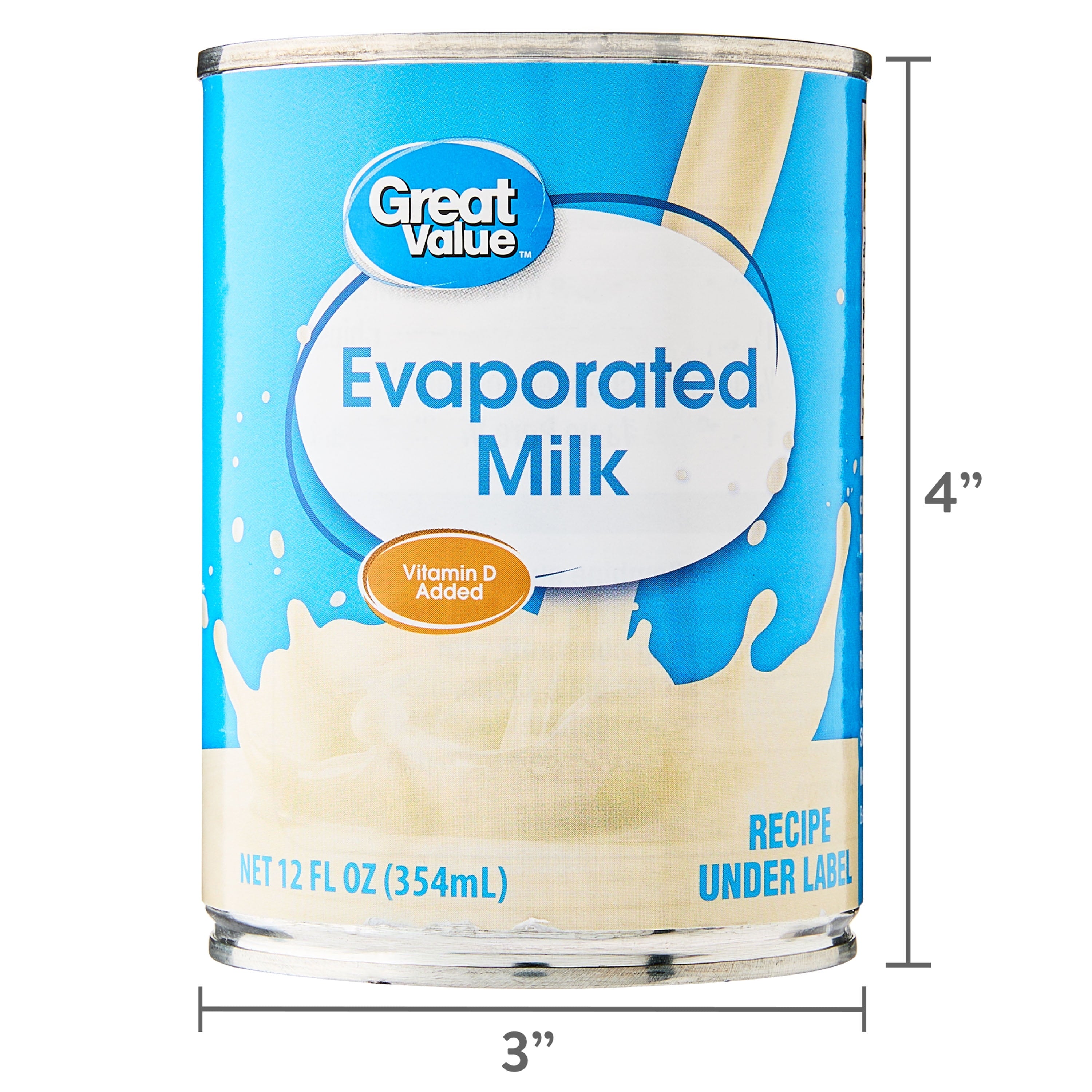 Great Value Evaporated Milk, 12 fl oz US