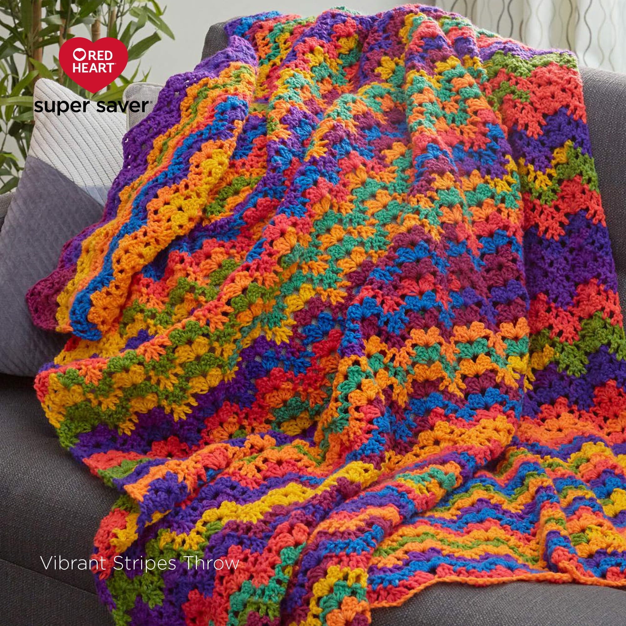 Red Heart Super Saver Jumbo #4 Medium Acrylic Yarn, Sutherland Stripe 10oz/283g, 482 Yards