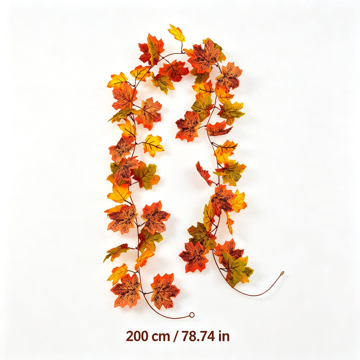 WKSCLPAI Halloween Maple Leaf Garland, Fall Vine Wreaths for Autumn Festivities Decor,Seasonal Garlands for Home,Halloween & Fall Decorations