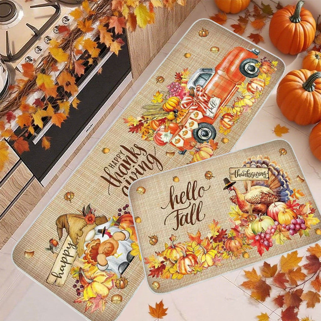 Stijggn Halloween Kitchen Mats for Floor Halloween Rugs Halloween Thanksgiving Decorations Doormat, Welcome Mats for Front Door,Spooky Outdoor Mats for Home Decor Holiday Decorative