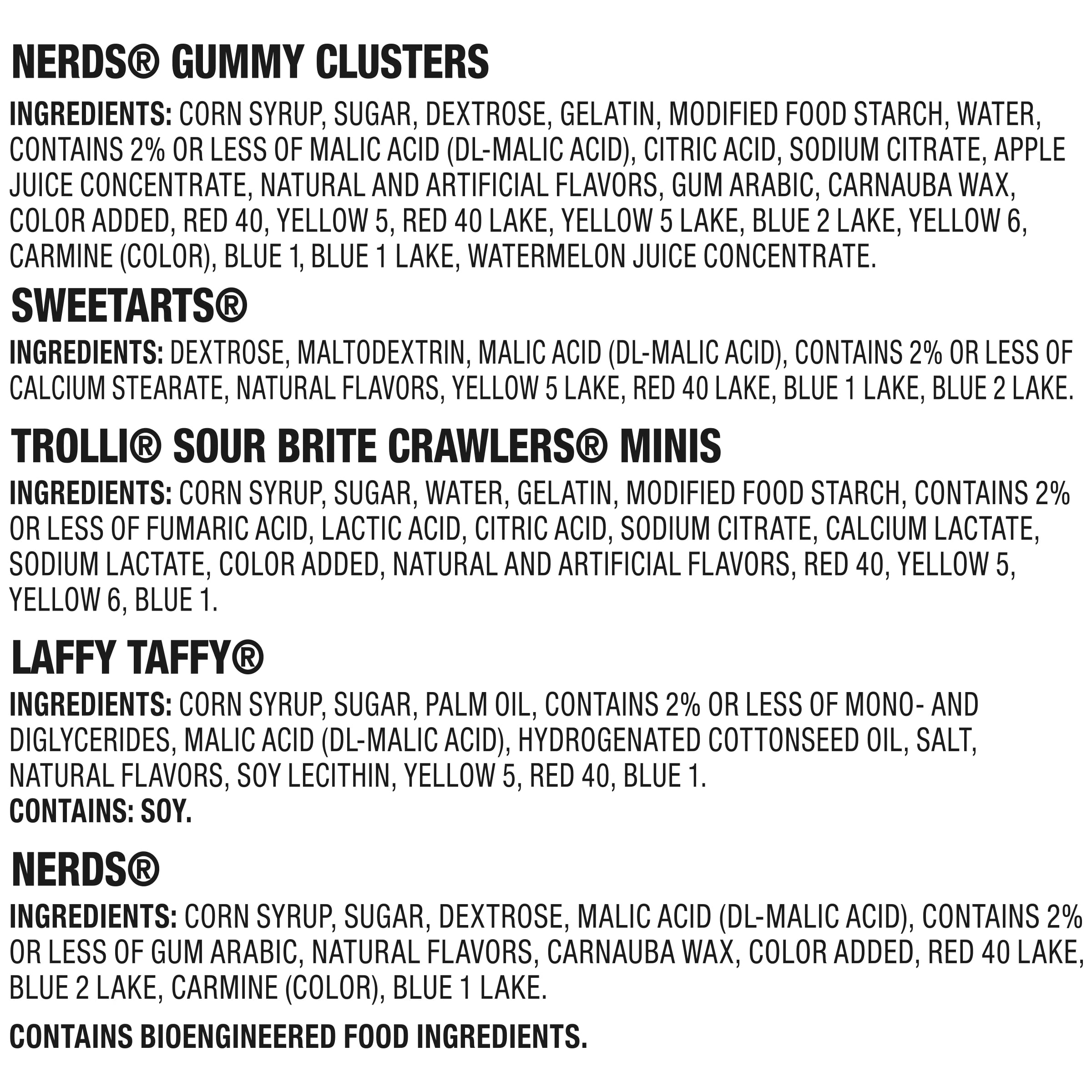 Nerds Core Winners Halloween Trick-or-Treat Variety Bag, NERDS Gummy Clusters, SweeTARTS, Trolli, Laffy Taffy, and NERDS Original, 30 Pieces, 10.64 Ounces