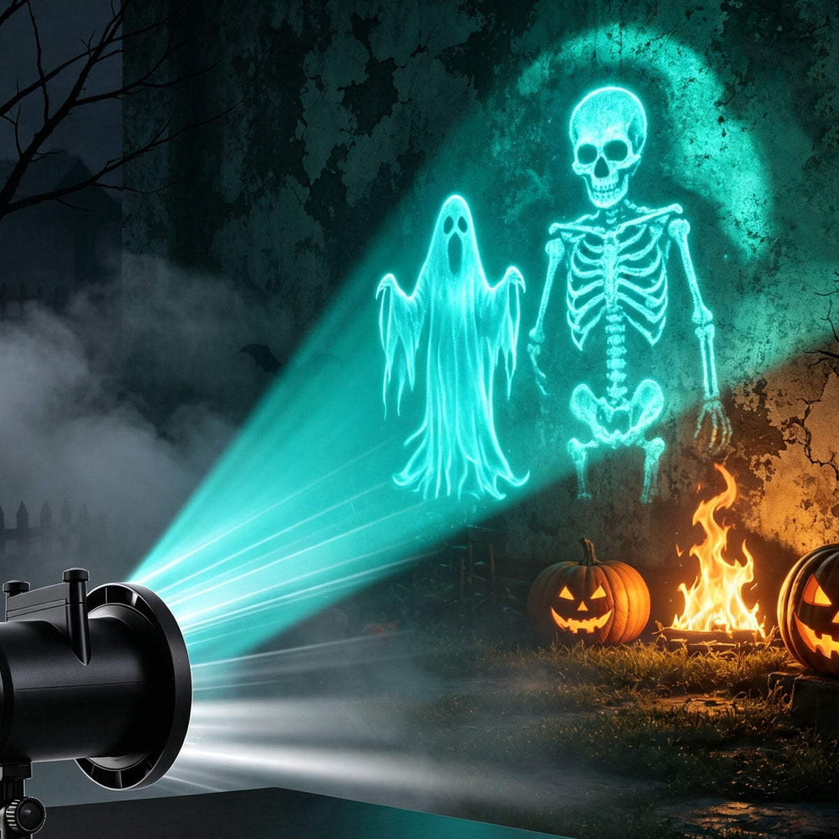 Halloween Projector,Halloween Window Projector,10 Unique Hd Projection Patterns 32ft Uitra-Large Display,Outdoor Waterproof Holiday Projector Light,Turn Your Home Into A Wonderland.