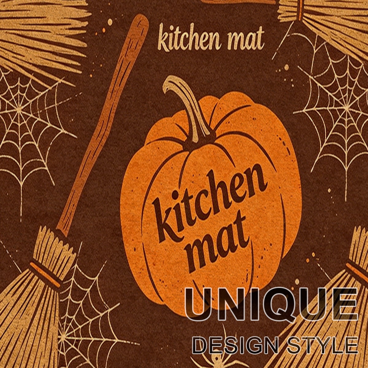 CCTFS Halloween Pumpkin Bat Candy 1Pc Flannel Mat and Kitchen Rugs,Soft Non-slip,Perfect for Home Bathroom