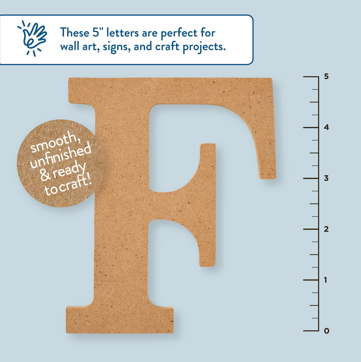 Plaid Unfinished Wood MDF 5" Letter for DIY Arts and Crafts, A
