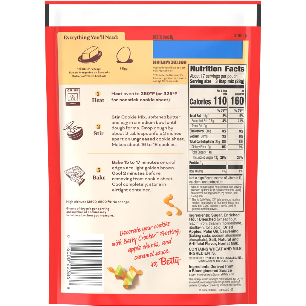 Betty Crocker Limited Edition Caramel Apple Cookies, Cookie Mix, 16.6 oz