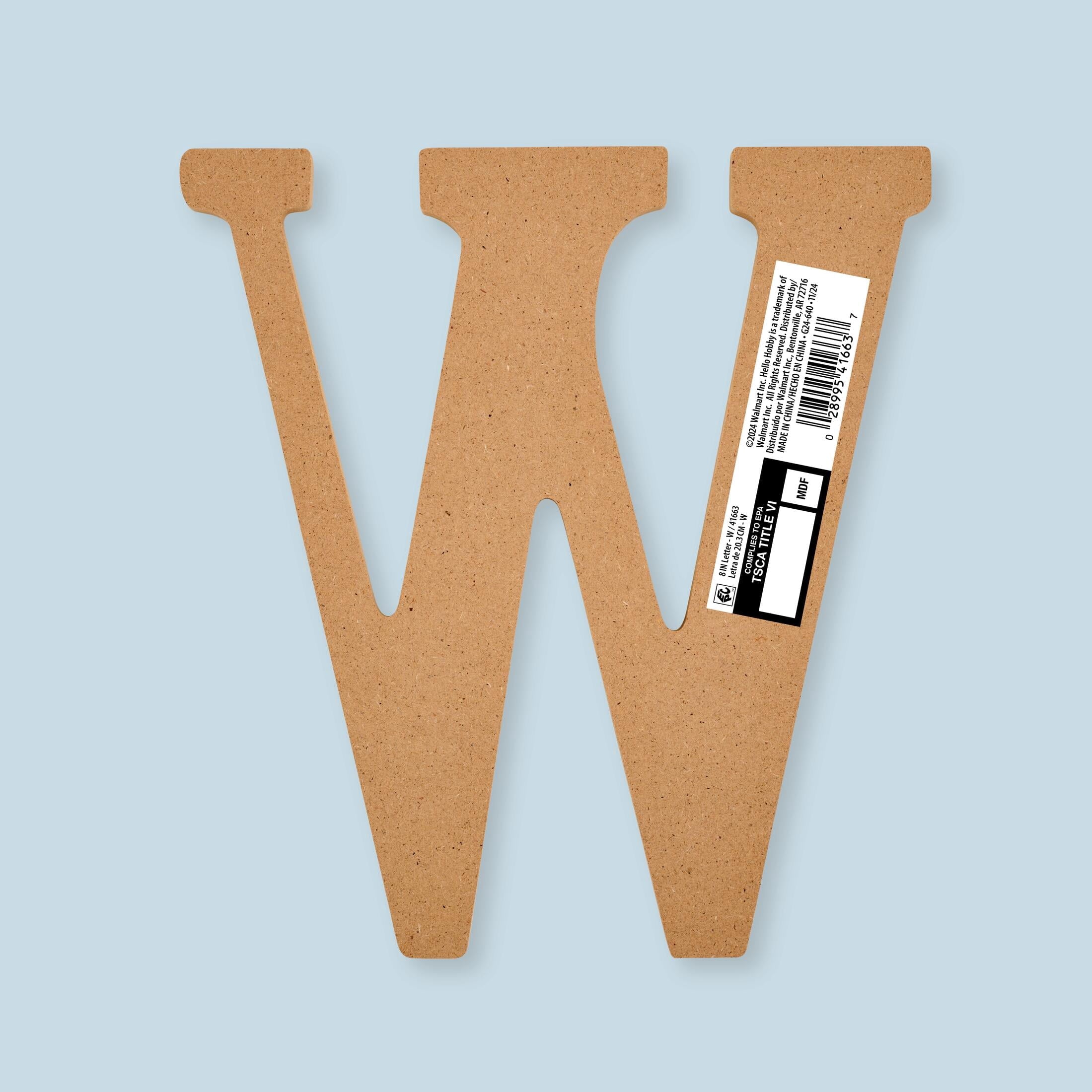 Hello Hobby Surfaces Unfinished Wood MDF Letter A, 8 in