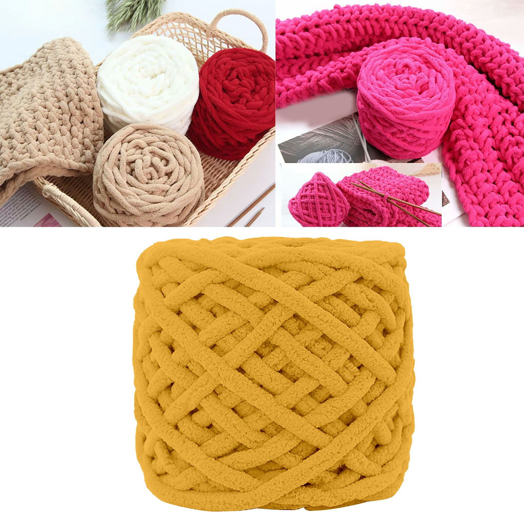 1 Pc Blanket Yarn Chunky Knit Chenille Yarn Soft Velvet Yarn Crochet Knitting Blanket Yarn DIY Craft for Knit Sweaters, Blankets, Shoes, Scarves, Clothes, Dark Green