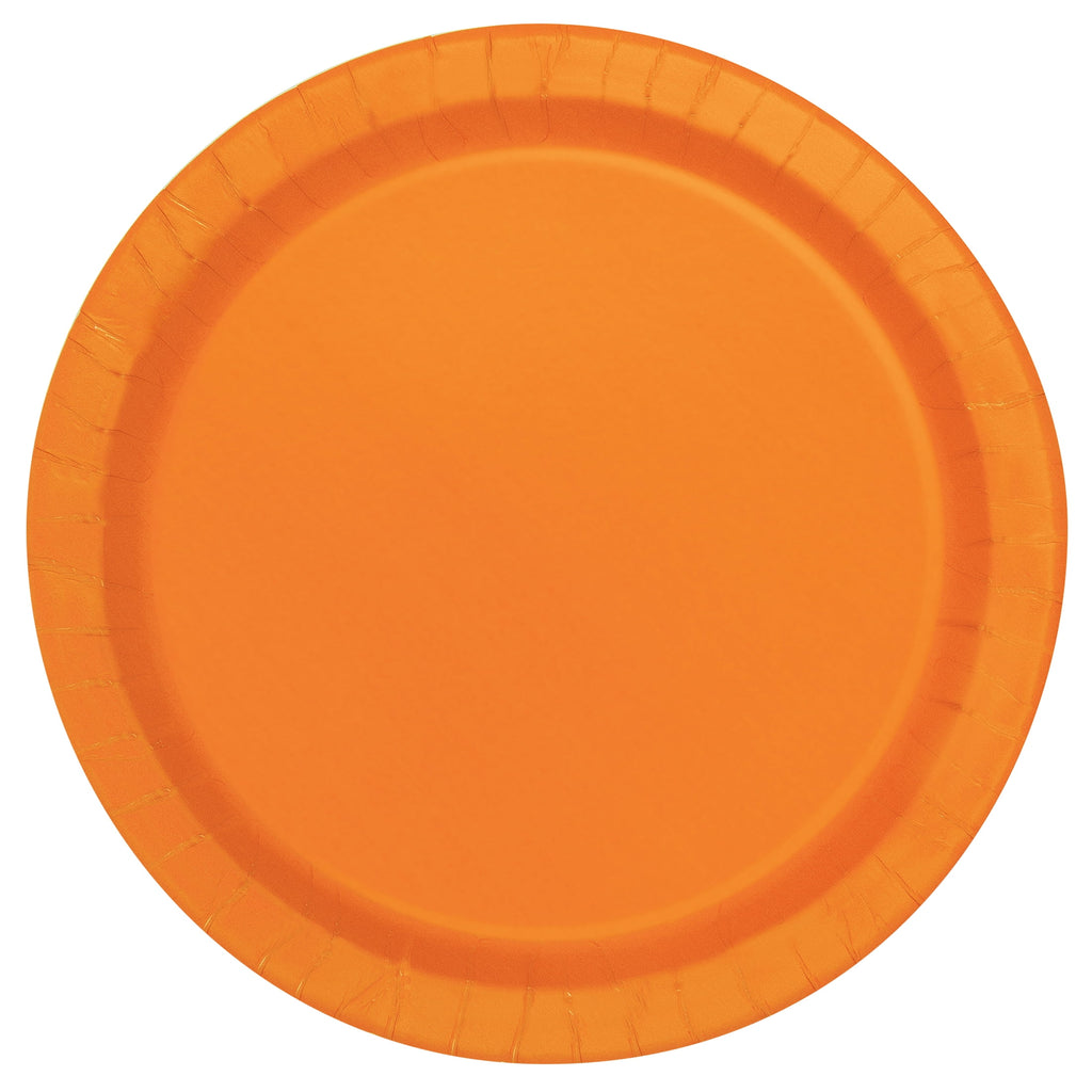 Way To Celebrate Orange Disposable Paper Plates, 7 in, 70 Count