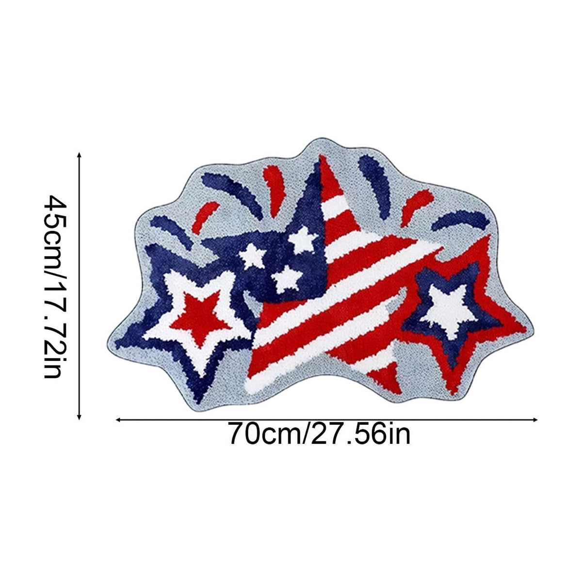 Wooowa Plush Style Multi Purpose Floor Mat Bathroom Entrance Coffee Table Carpet Fit for Fourth of July Decorations Patriotic Decor for Home Daily Holiday Festive Use