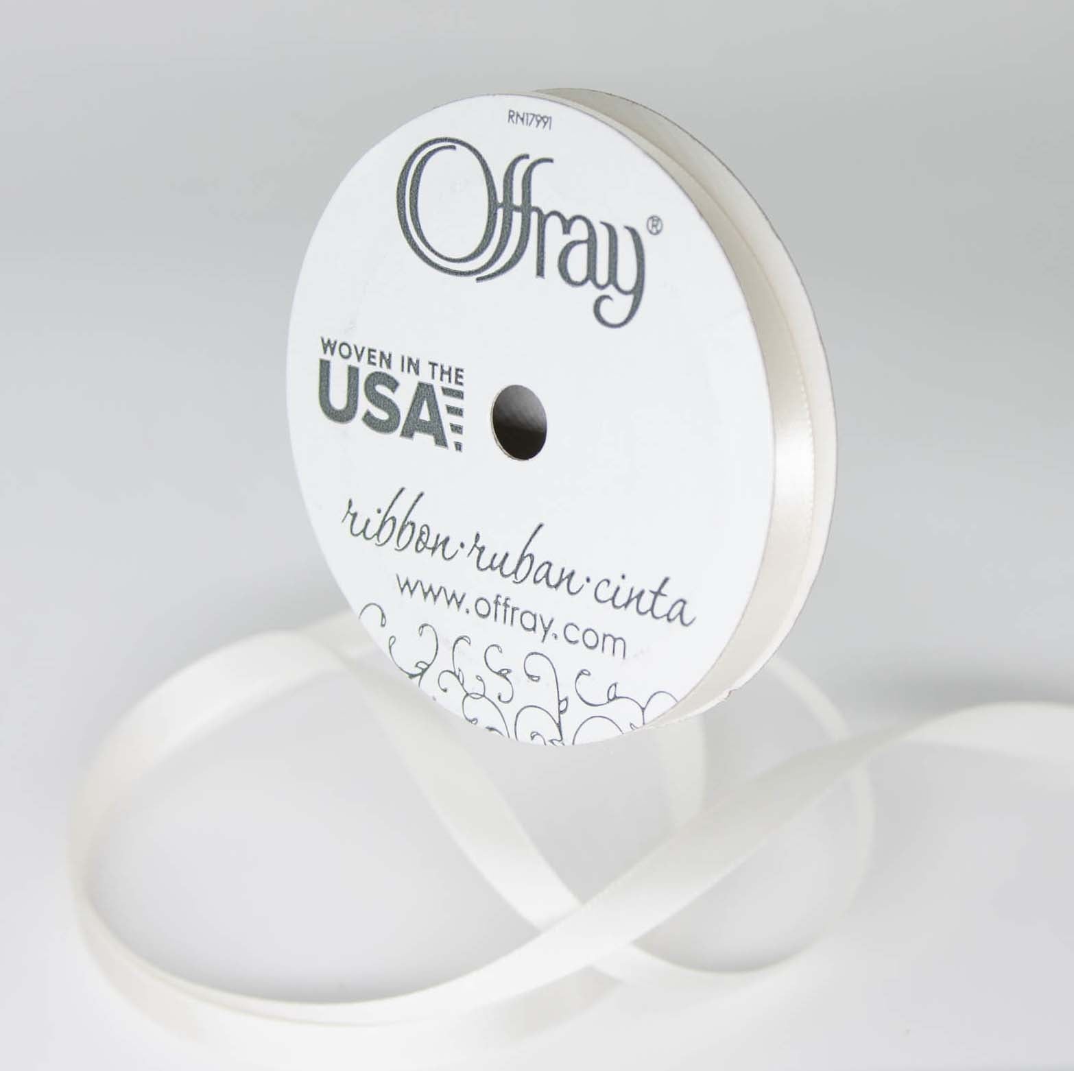 Offray Ribbon, Red Wine 3/8 inch Single Face Satin Polyester Ribbon, 18 feet